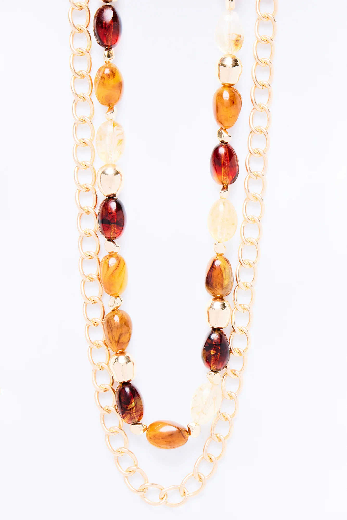 Sunshine Light Layered Neckalce - Gold/Brown - Image 3