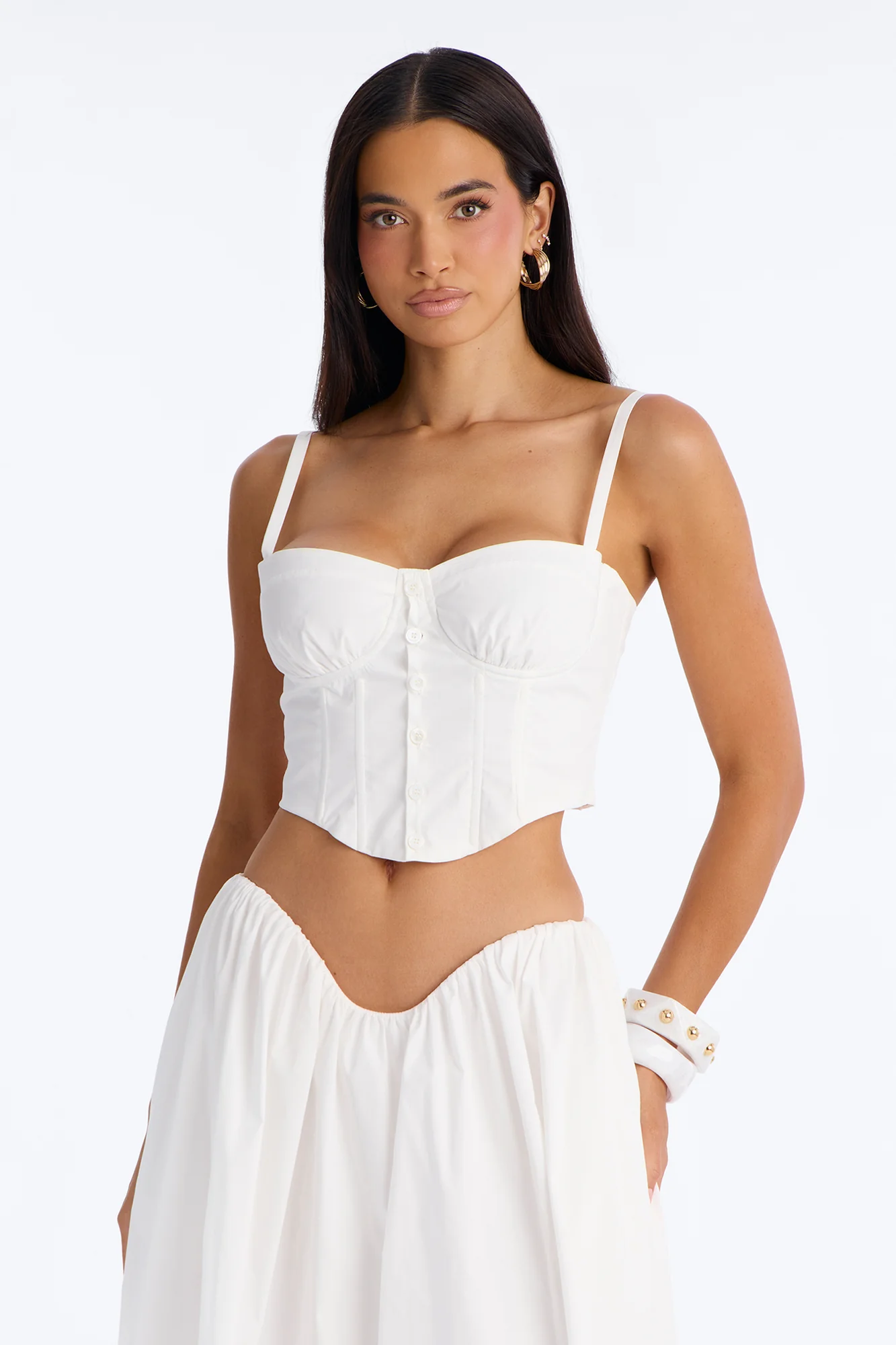 Sunshine Poplin Midi Skirt Set - White - Image 2