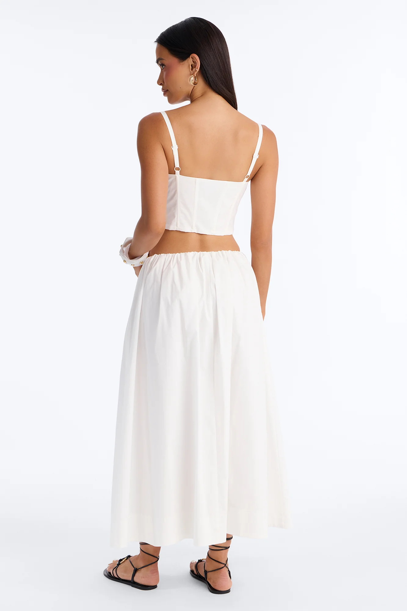 Sunshine Poplin Midi Skirt Set - White - Image 4