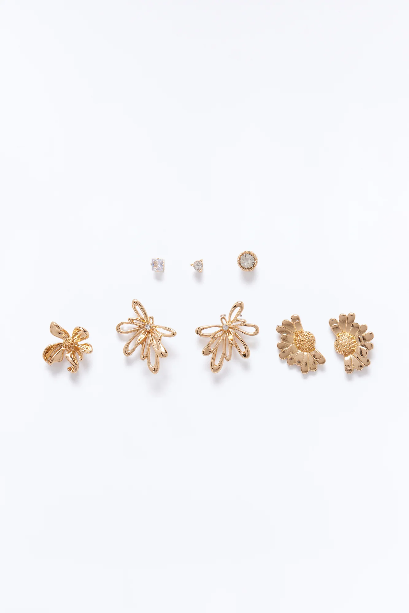 Sunshine Social 6 Pair Multi Earring Set - Gold
