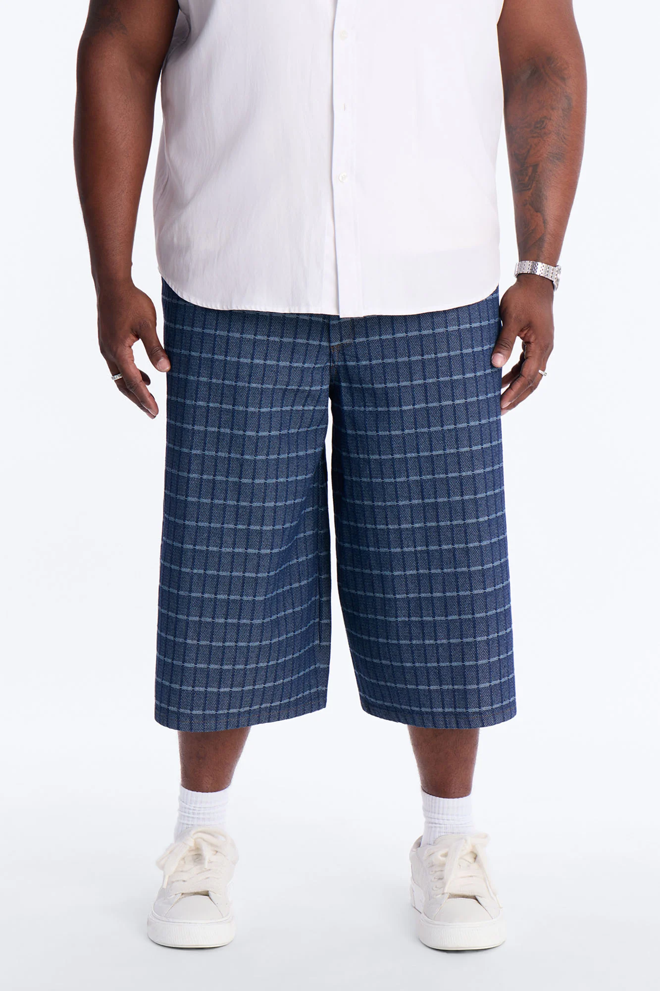 Super Baggy Gridlock Denim Short - Dark Wash - Image 5