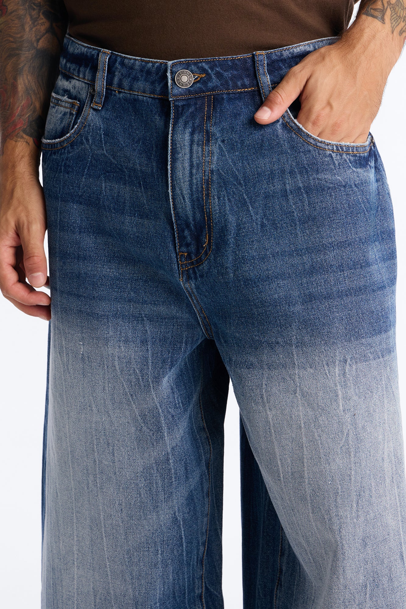 Super Baggy Melrose Denim Short - Dark Wash - Image 3