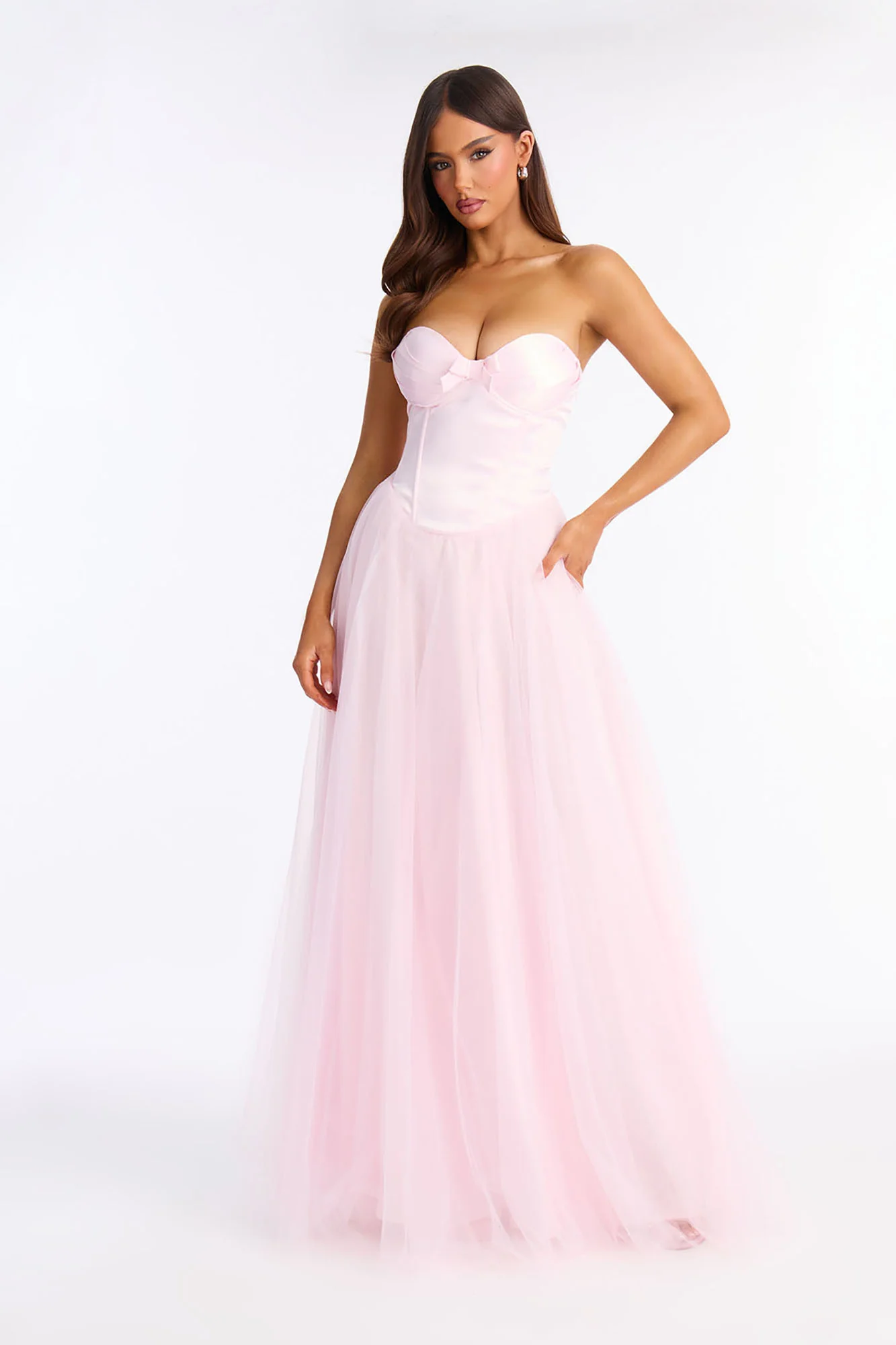 Sweet And Femme Tulle Gown - Pink