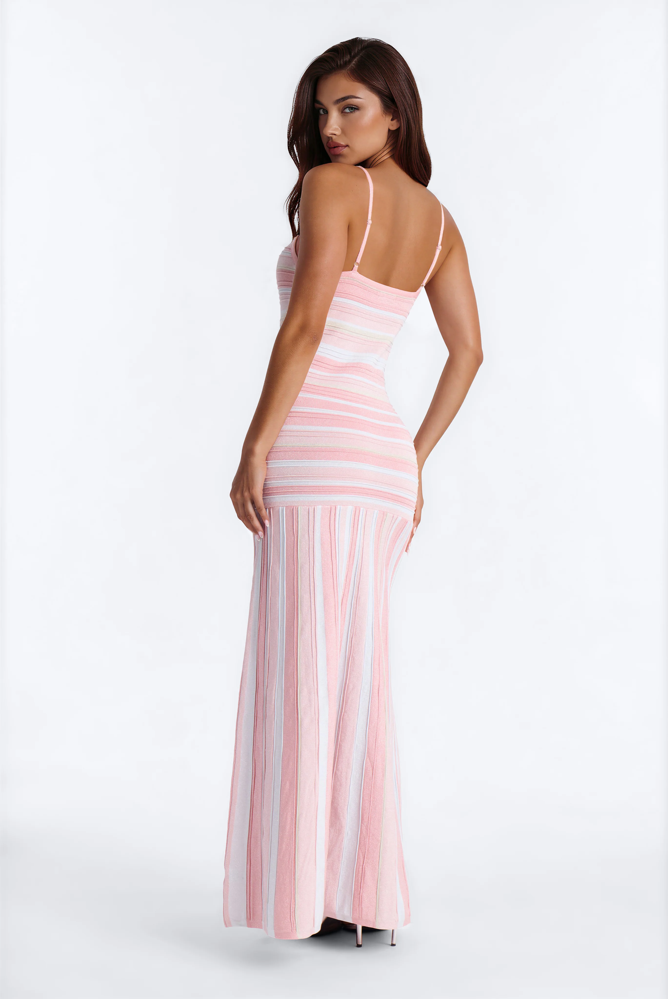 Sweet Daze Metallic Bandage Maxi Dress - Pink/combo - Image 4