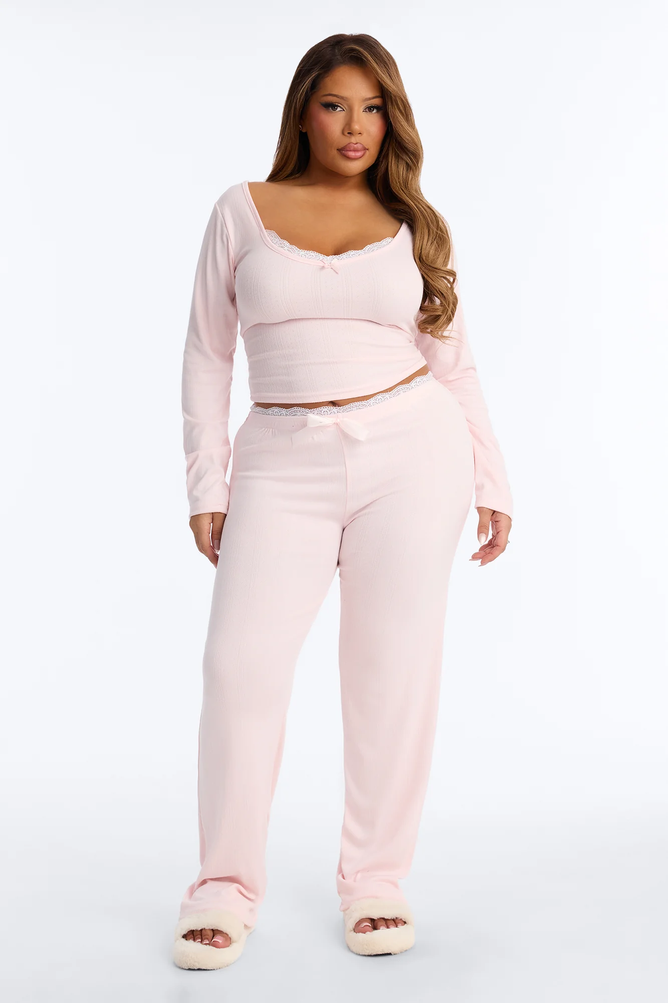 Sweet Dreams Long Sleeve PJ Pant Set - Pink - Image 4