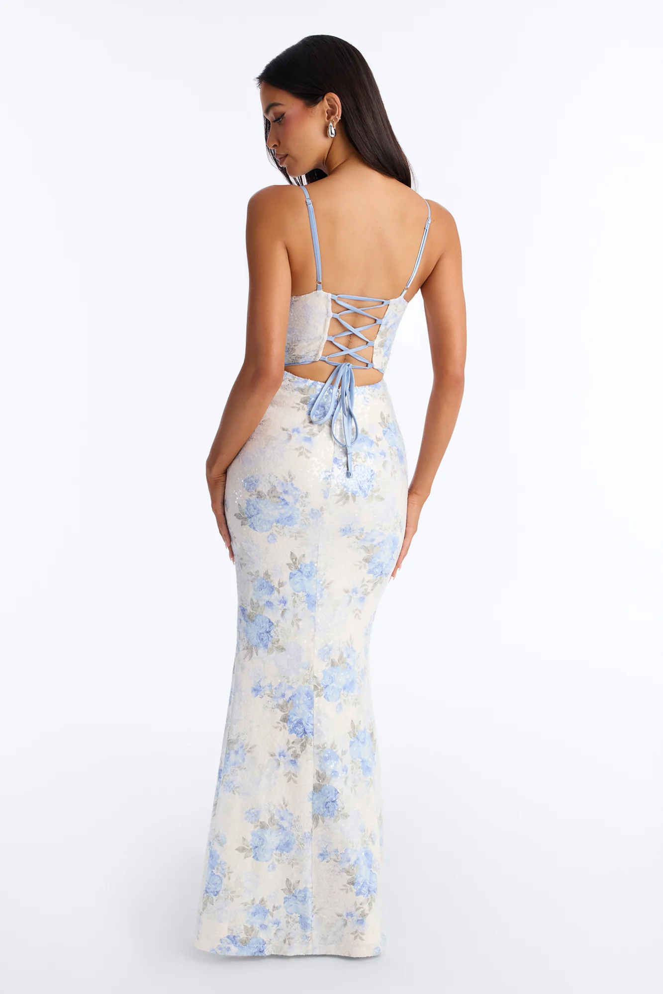 Sweet Energy Corset Sequin Gown - Blue/combo - Image 3