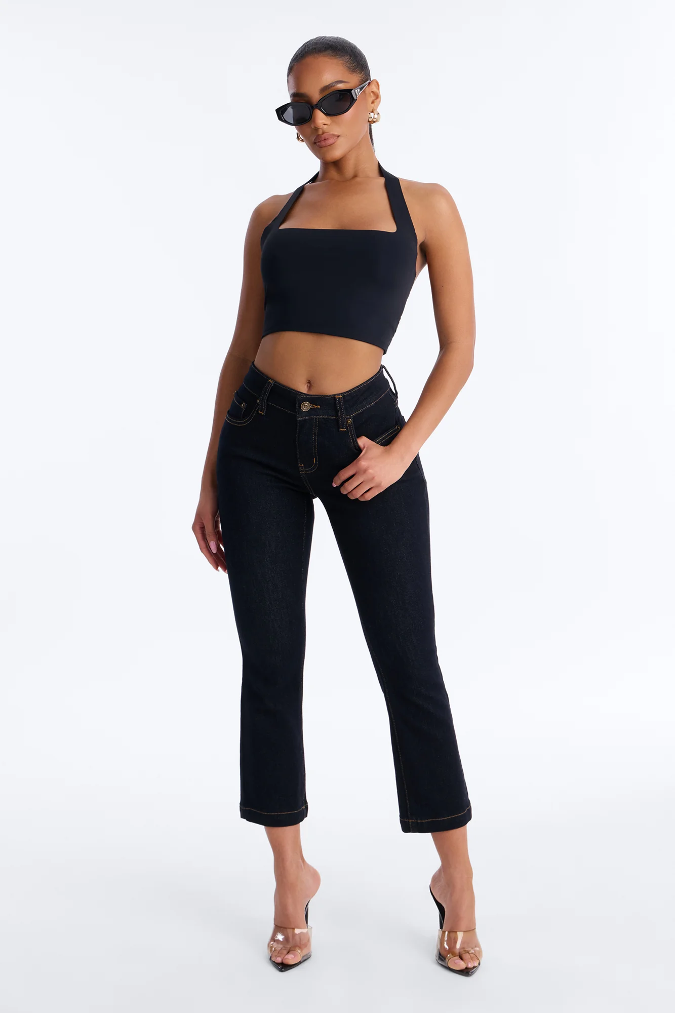 Sweet Escape Stretch Capri Jeans - Dark Wash