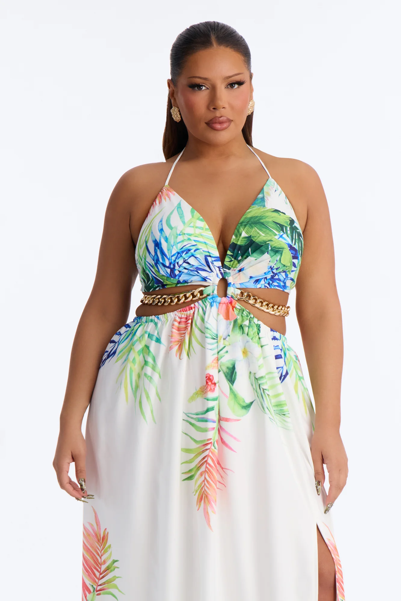 Sweet Like Me Halter Maxi Dress - White/combo - Image 6
