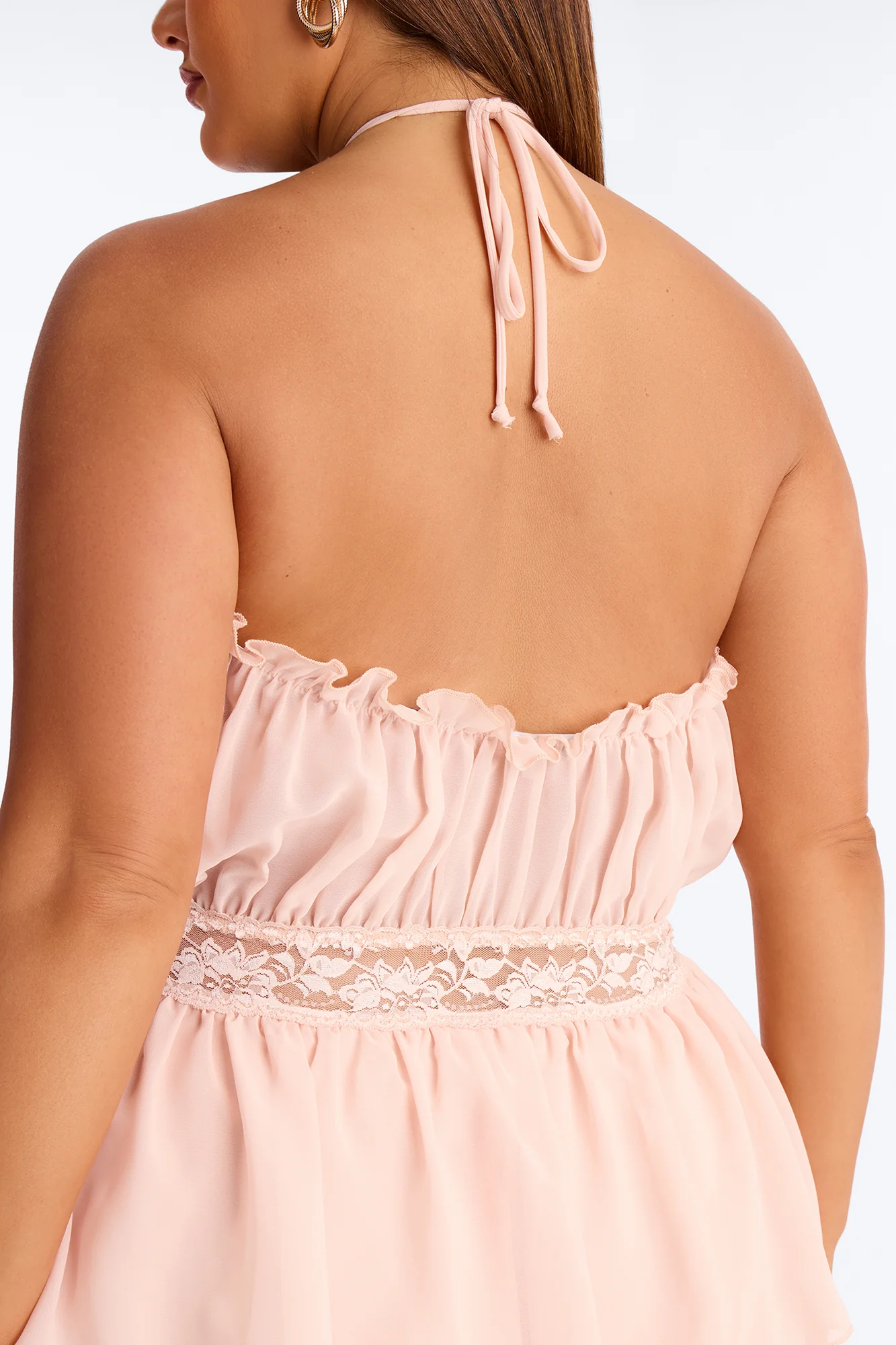 Sweet Like Summer Chiffon Mini Dress - Peach - Image 7