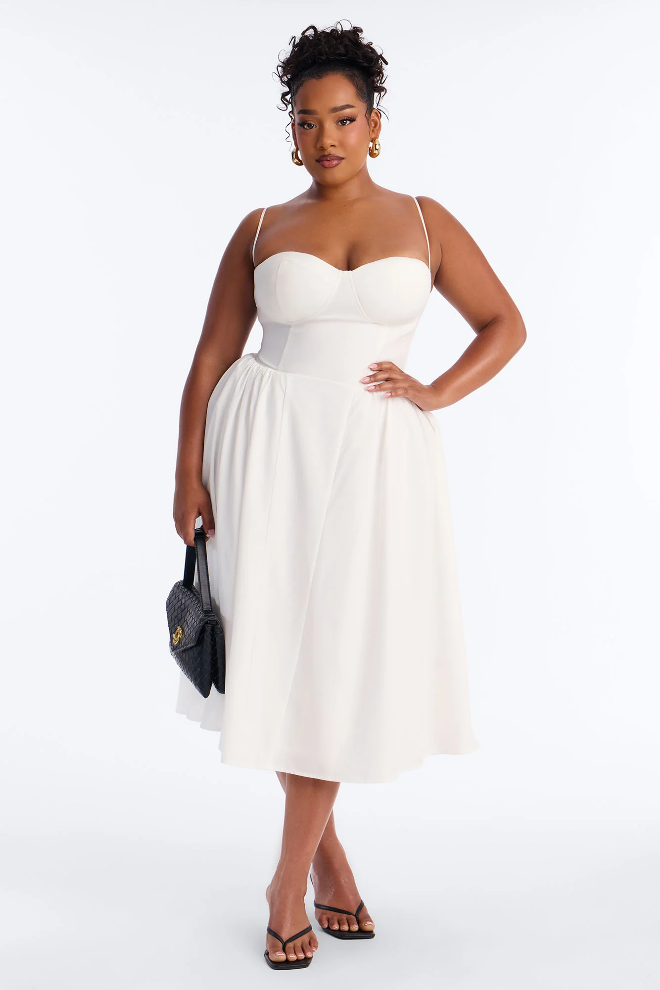 Sweet Love Corset Midi Dress - White - Image 5