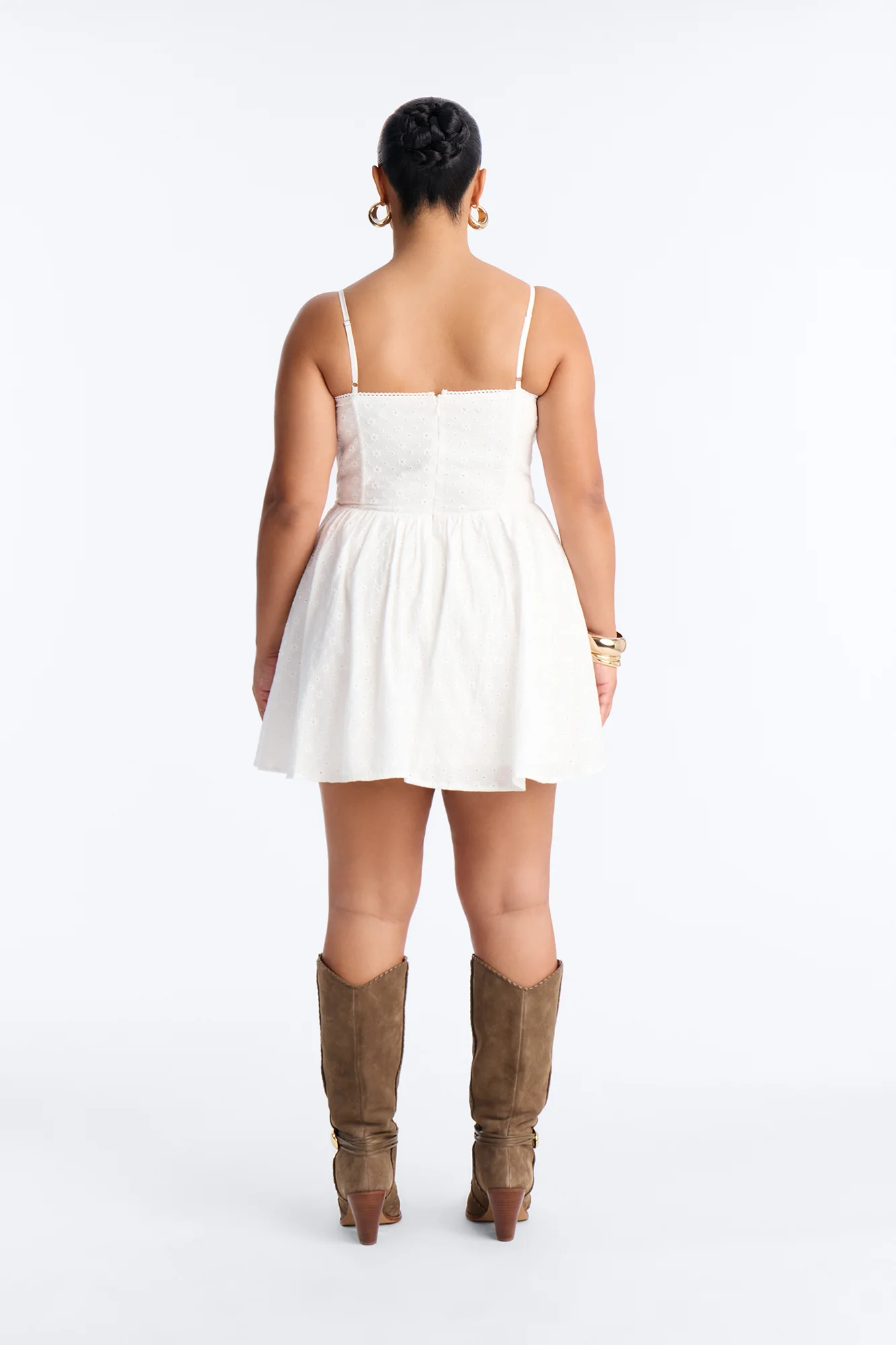 Sweet Pea Eyelet Mini Dress - White - Image 8
