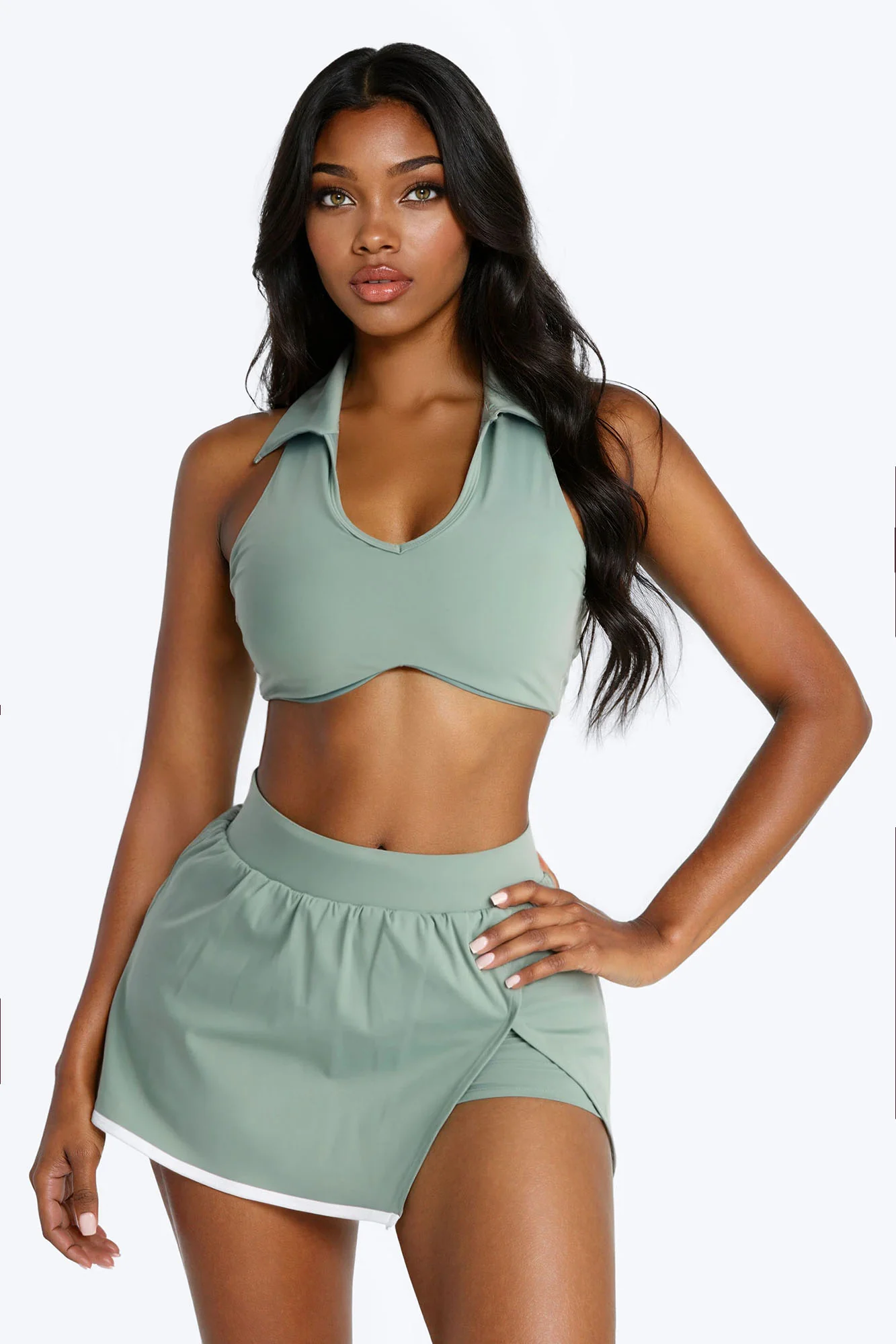 Sweet Serve Skort Set - Sage
