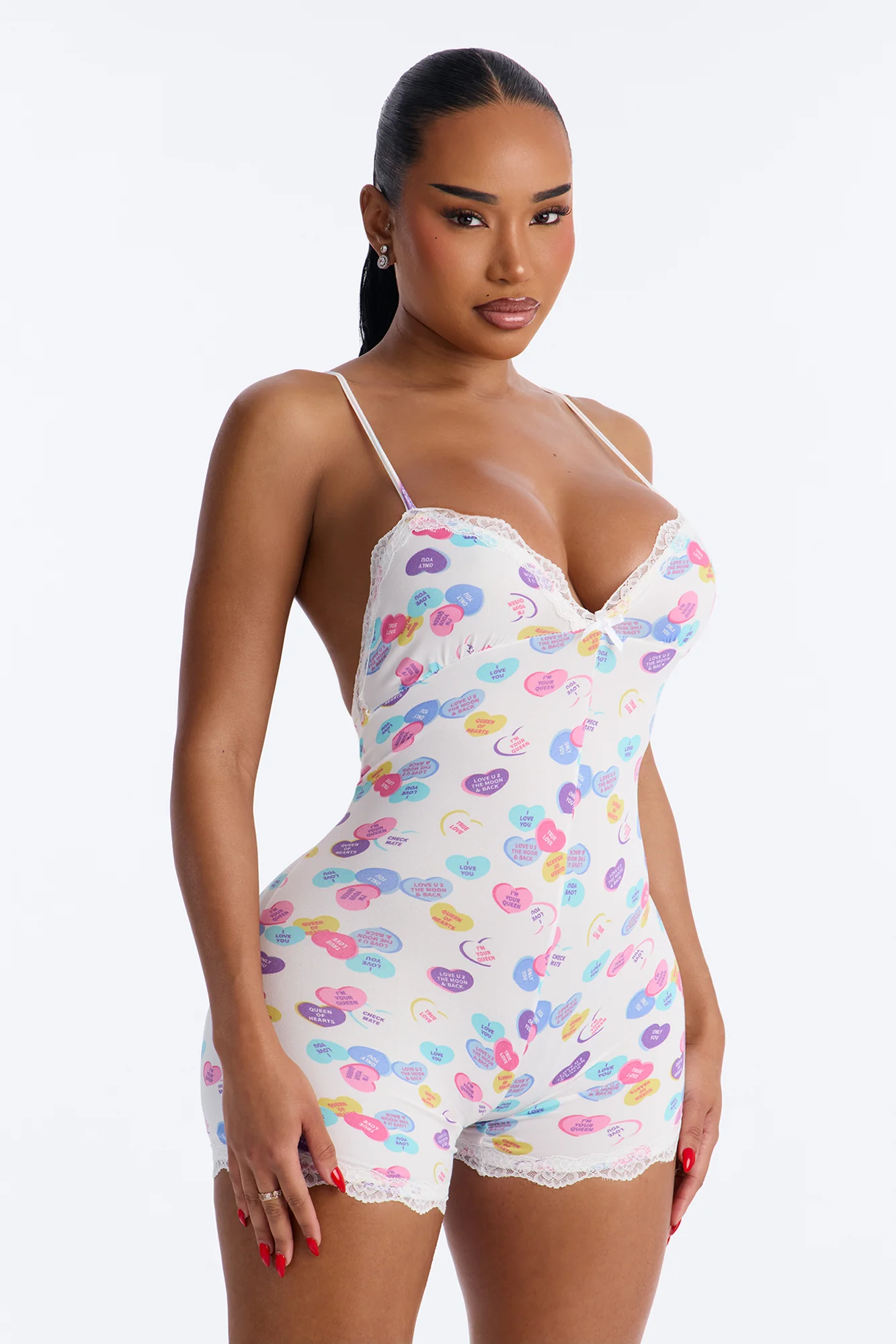 Sweet Sleep Cami PJ Romper Onesie - White/combo