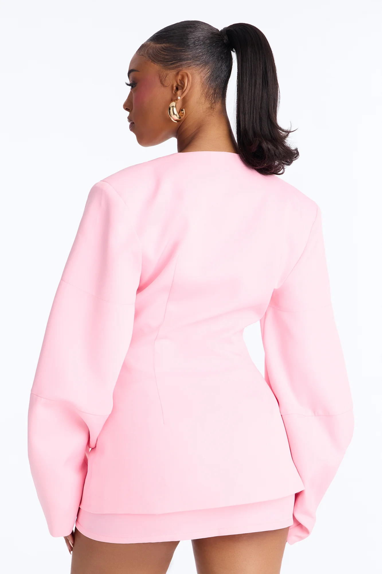 Sweet & Smart Barrel Sleeve Blazer - Pink - Image 4