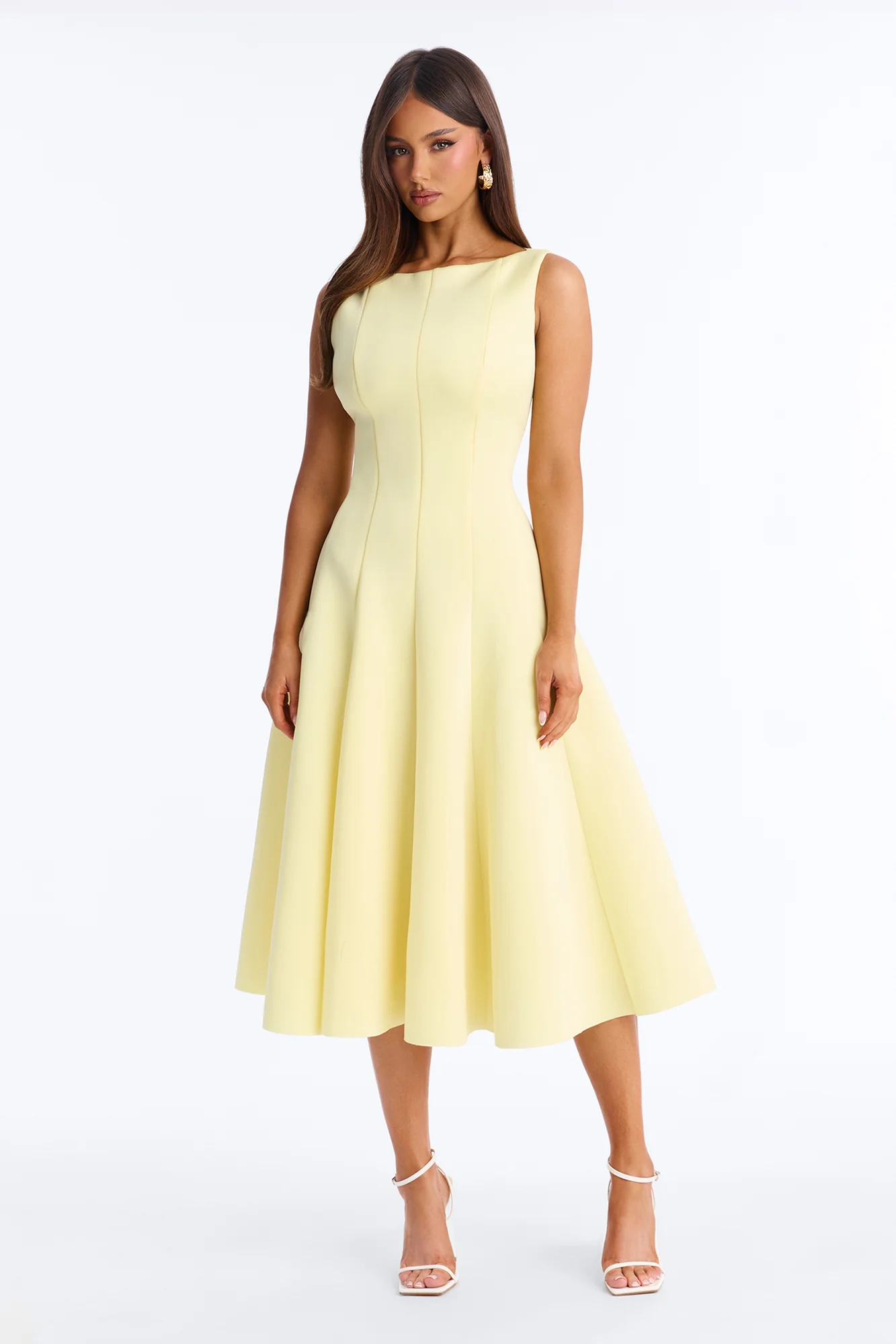 Sweet Sunday Pleated Midi Dress - Butter Yellow