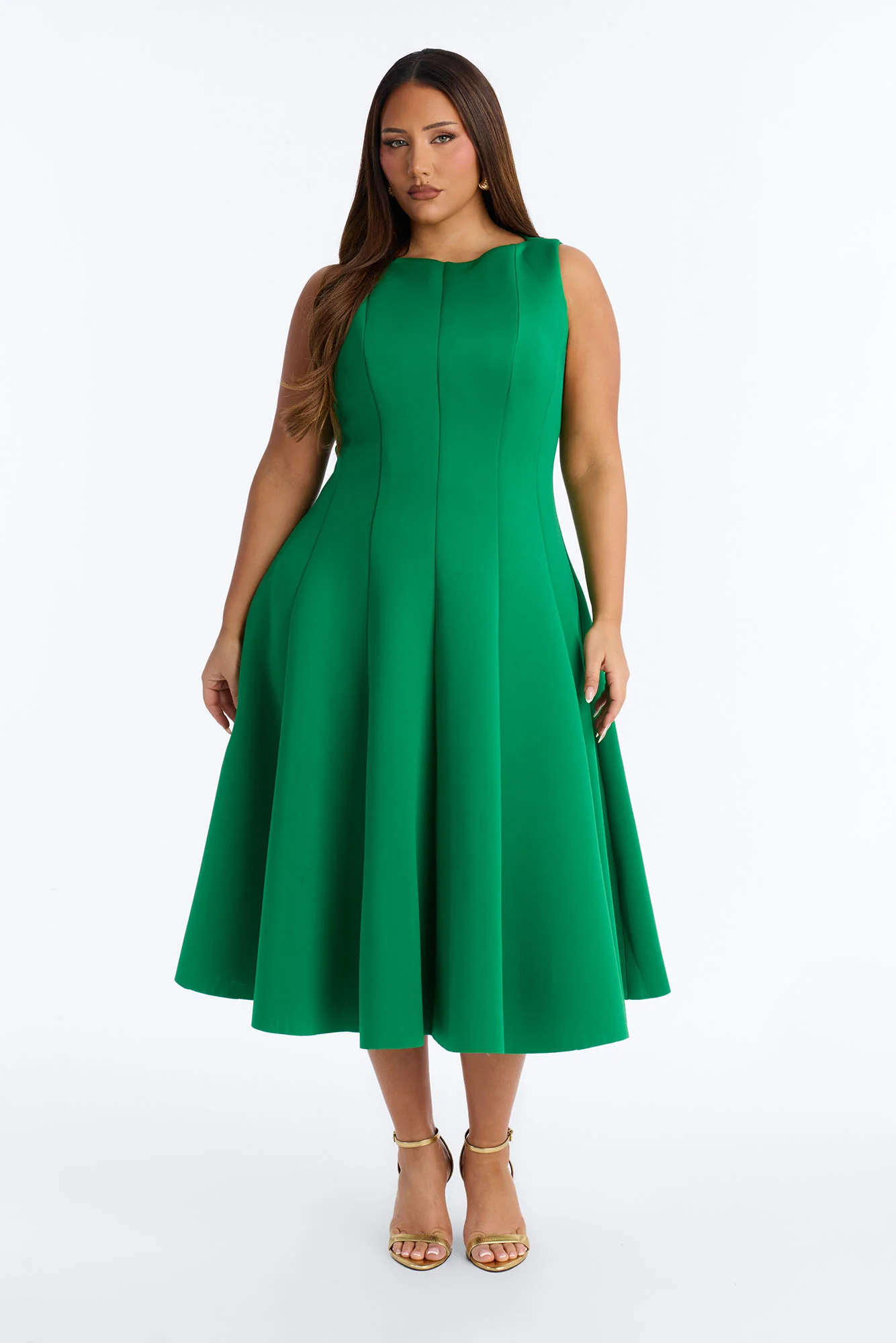 Sweet Sunday Pleated Midi Dress - Kelly Green - Image 4