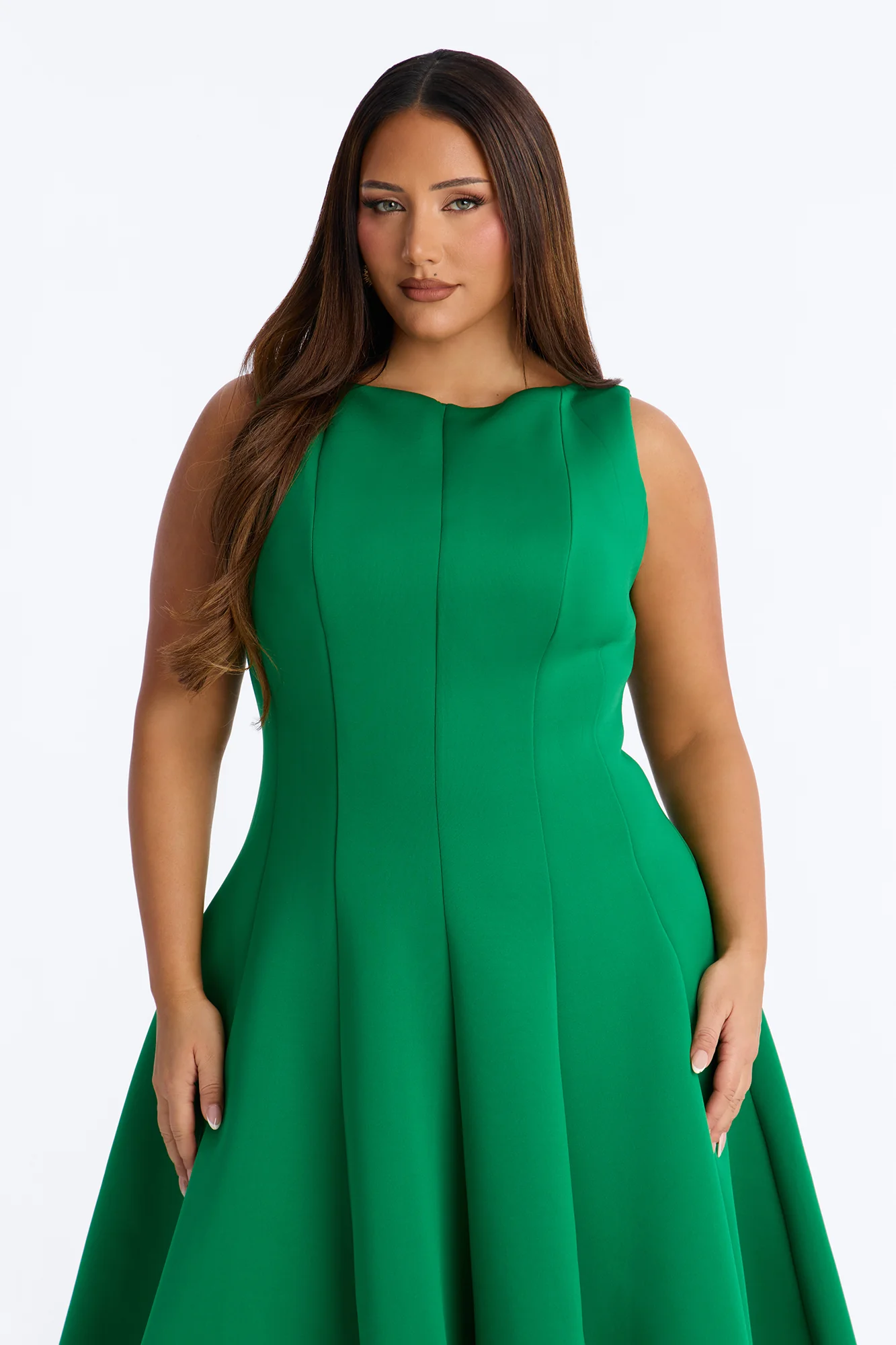 Sweet Sunday Pleated Midi Dress - Kelly Green - Image 5