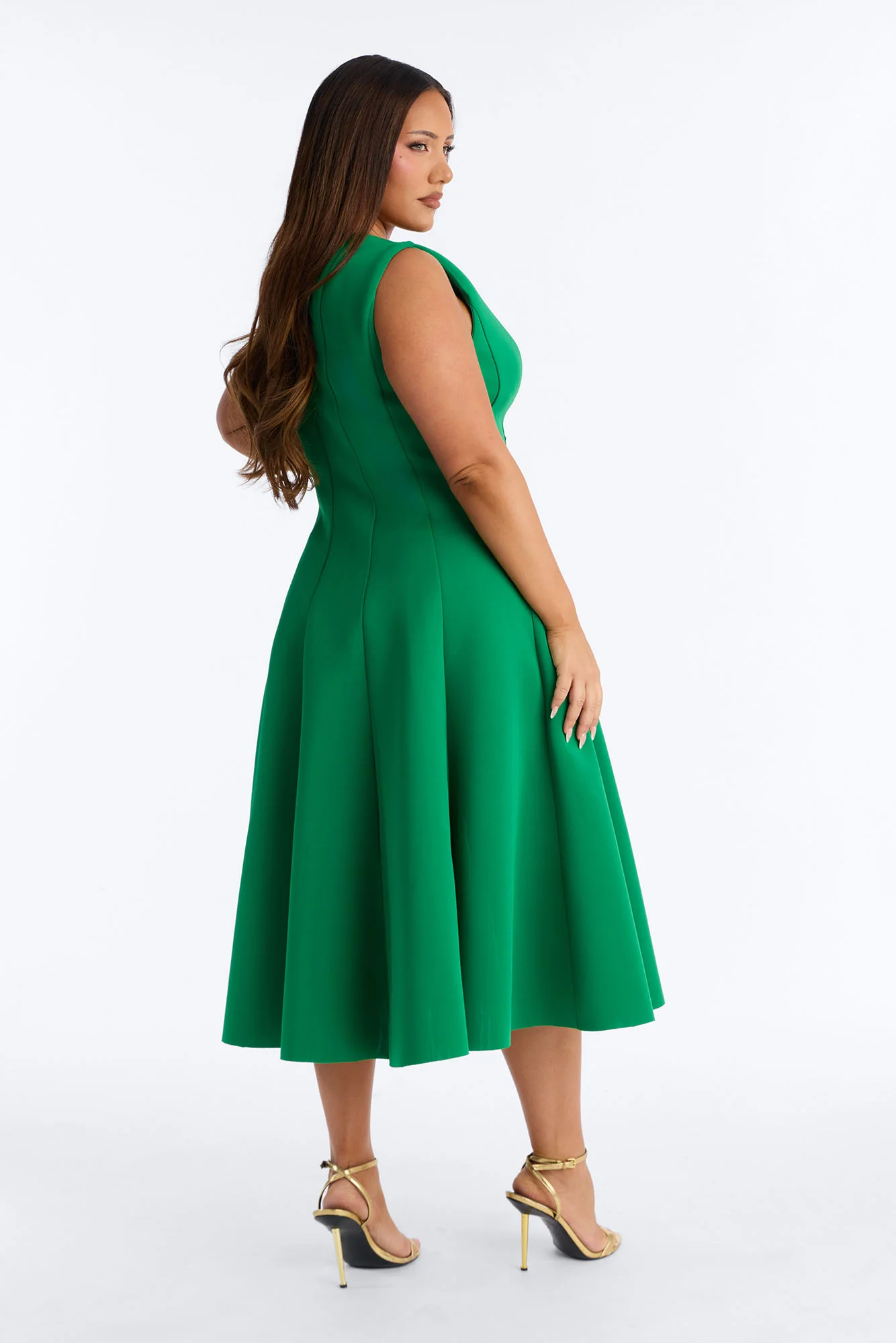 Sweet Sunday Pleated Midi Dress - Kelly Green - Image 6