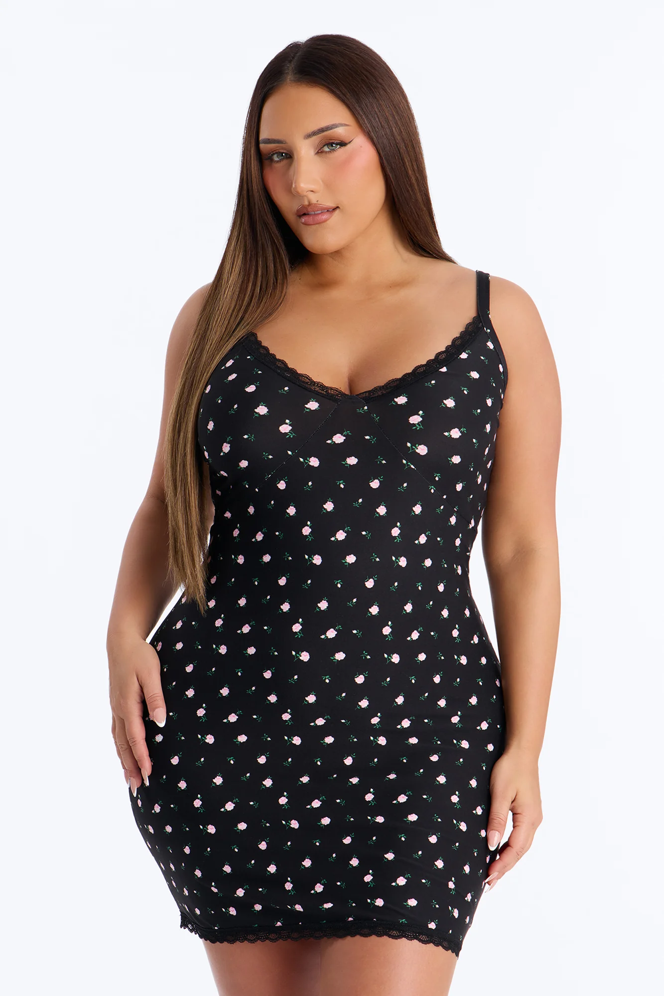 Sweet With An Edge PJ Cami Sleep Dress - Black/combo - Image 4