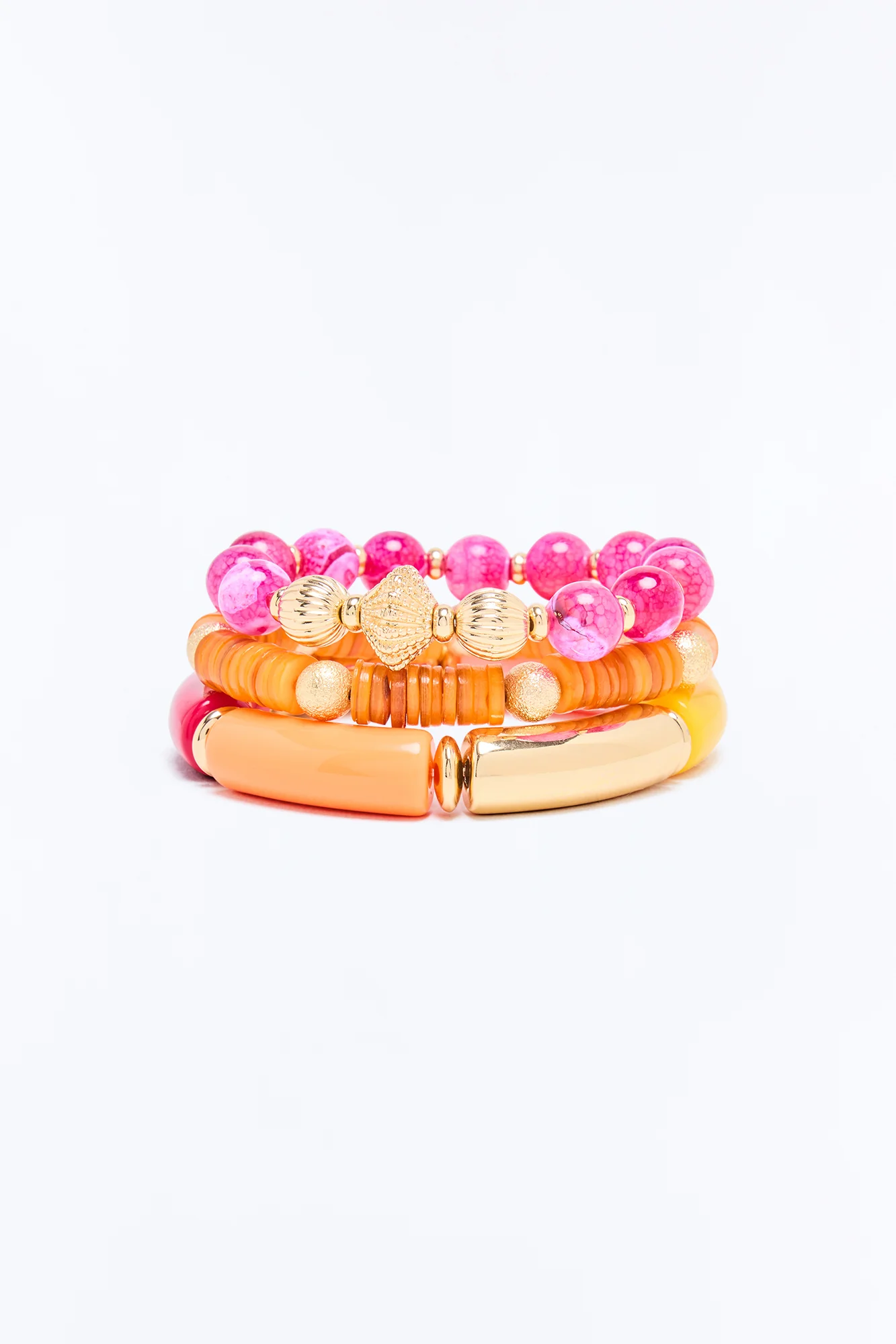 Sweetest Escape 3 Piece Bracelet Set - Pink/combo