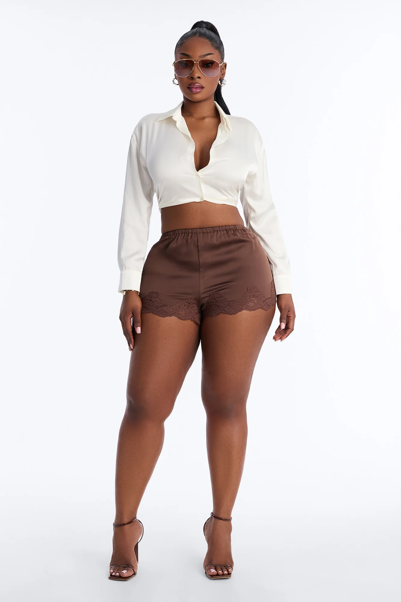 Sweetest Love Satin Short - Chocolate - Image 5