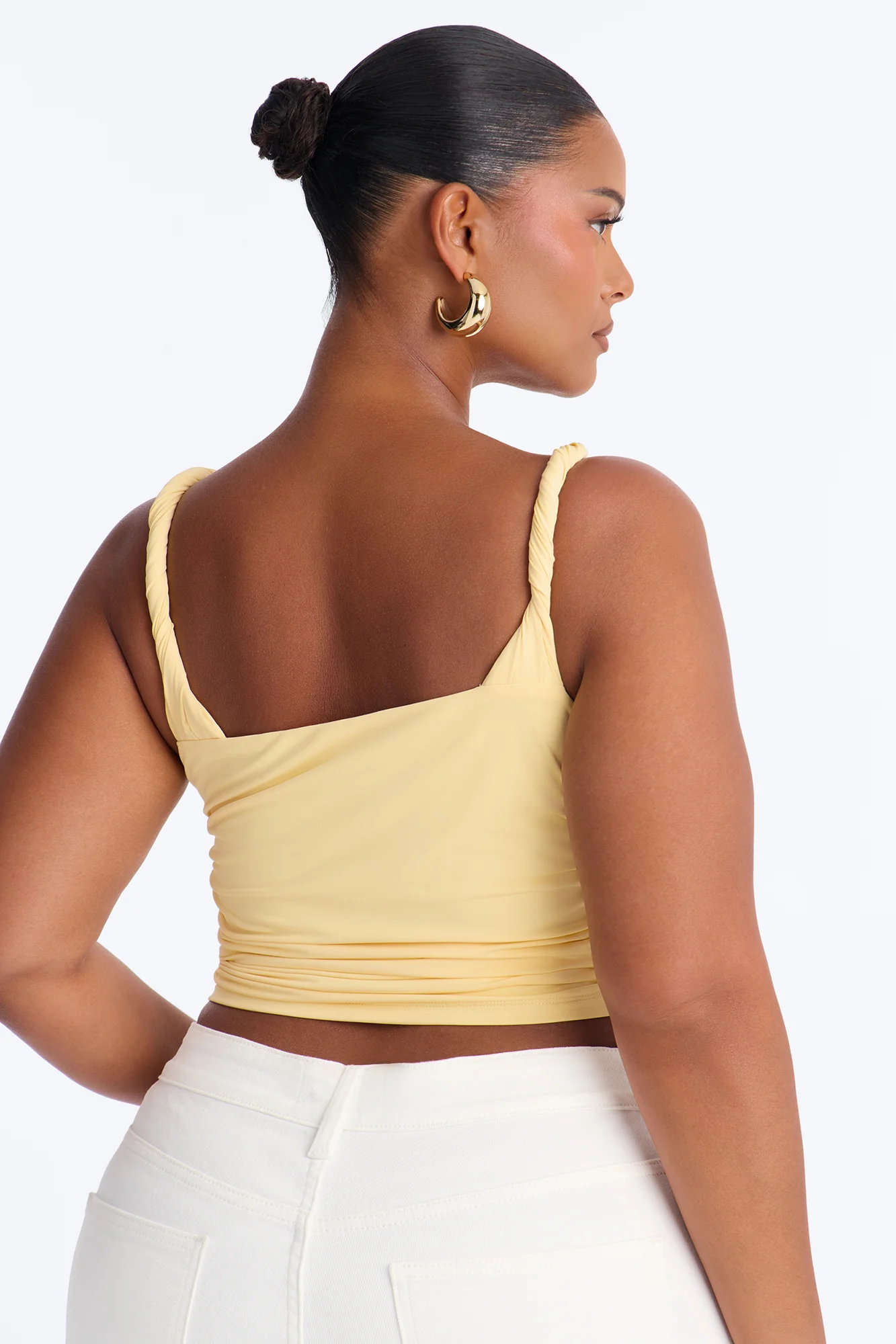 Sweetest Vibe Twist Ruched Tank Top - ButterYellow - Image 6