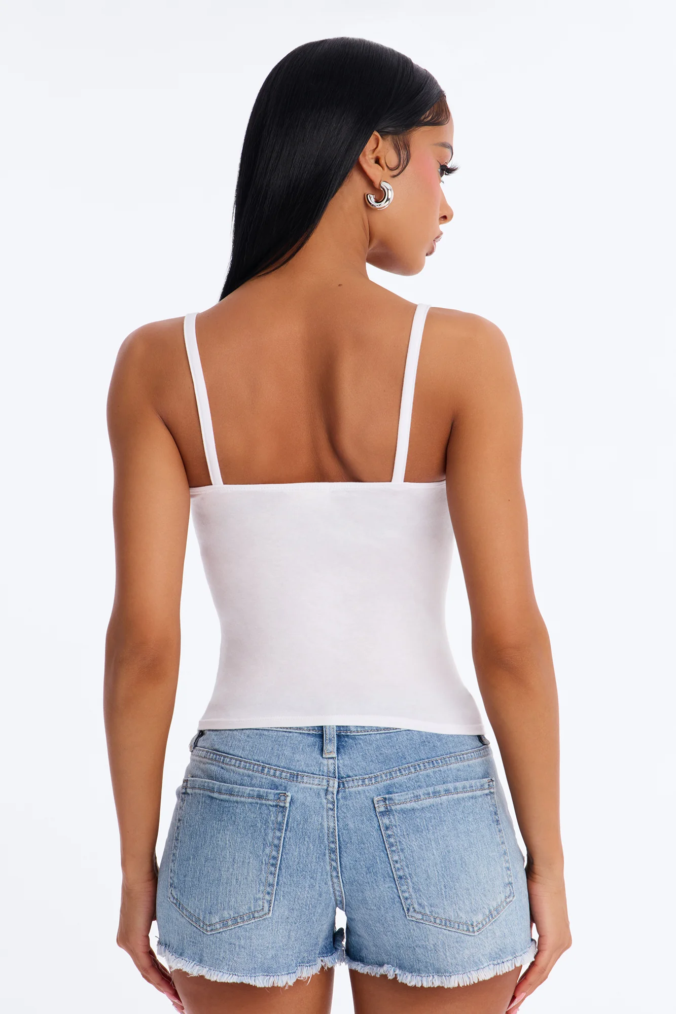 Sweetheart Twisted Bust Cami Top - White - Image 3