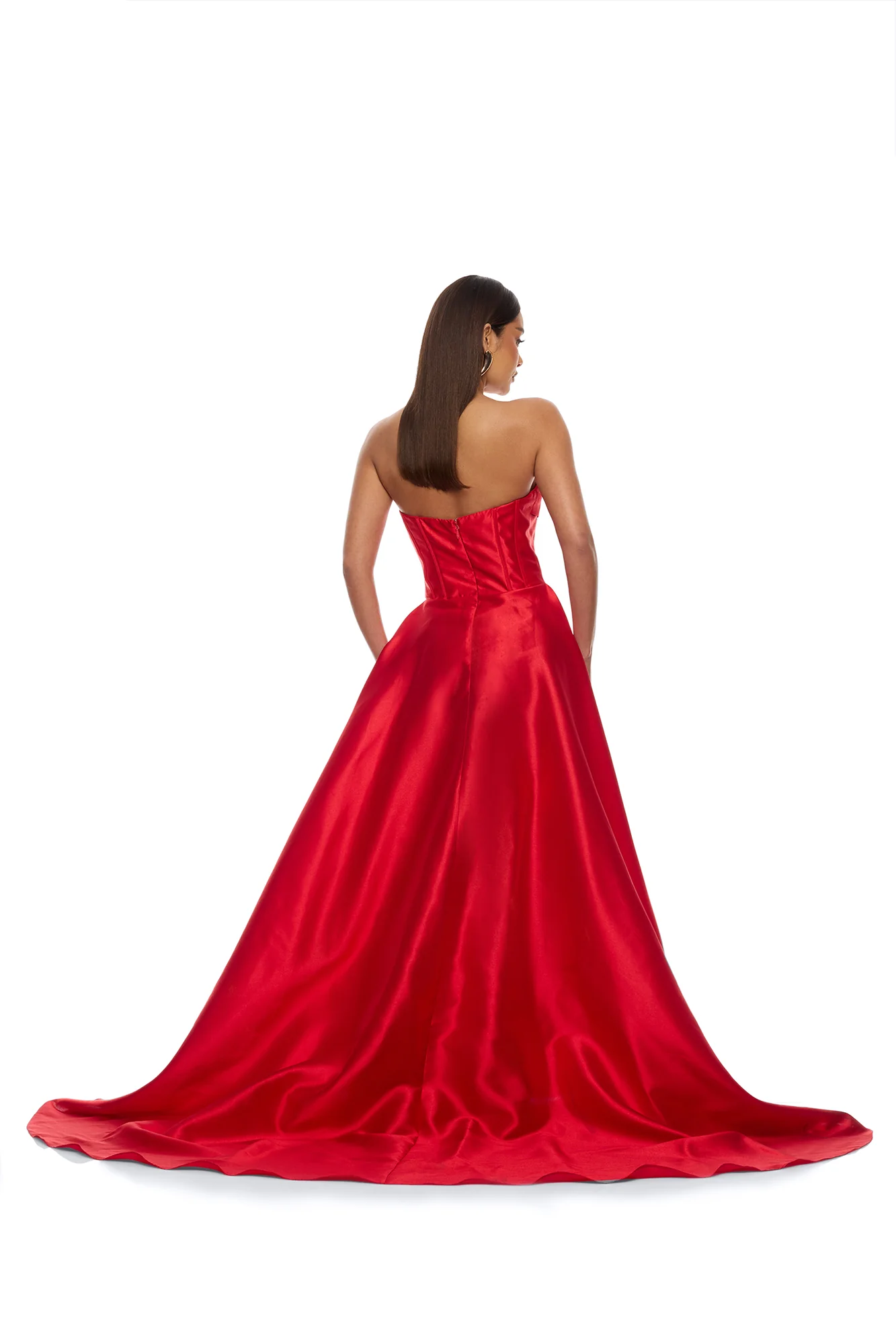 Swept Away Taffeta Gown - Red - Image 4