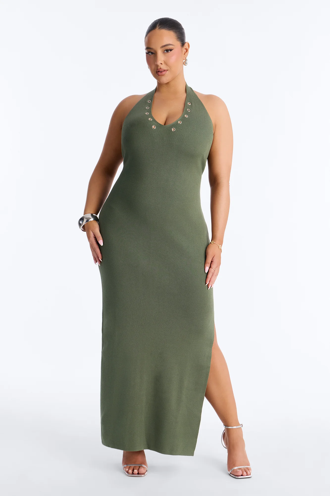 Switch It Up Halter Maxi Dress - Olive - Image 5