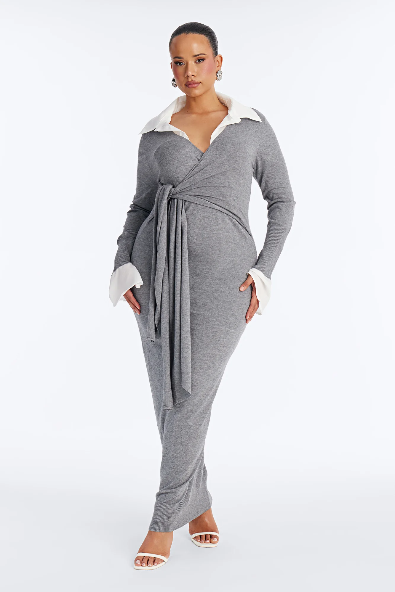 Switch It Up Sweater Maxi Dress - Charcoal/combo - Image 5