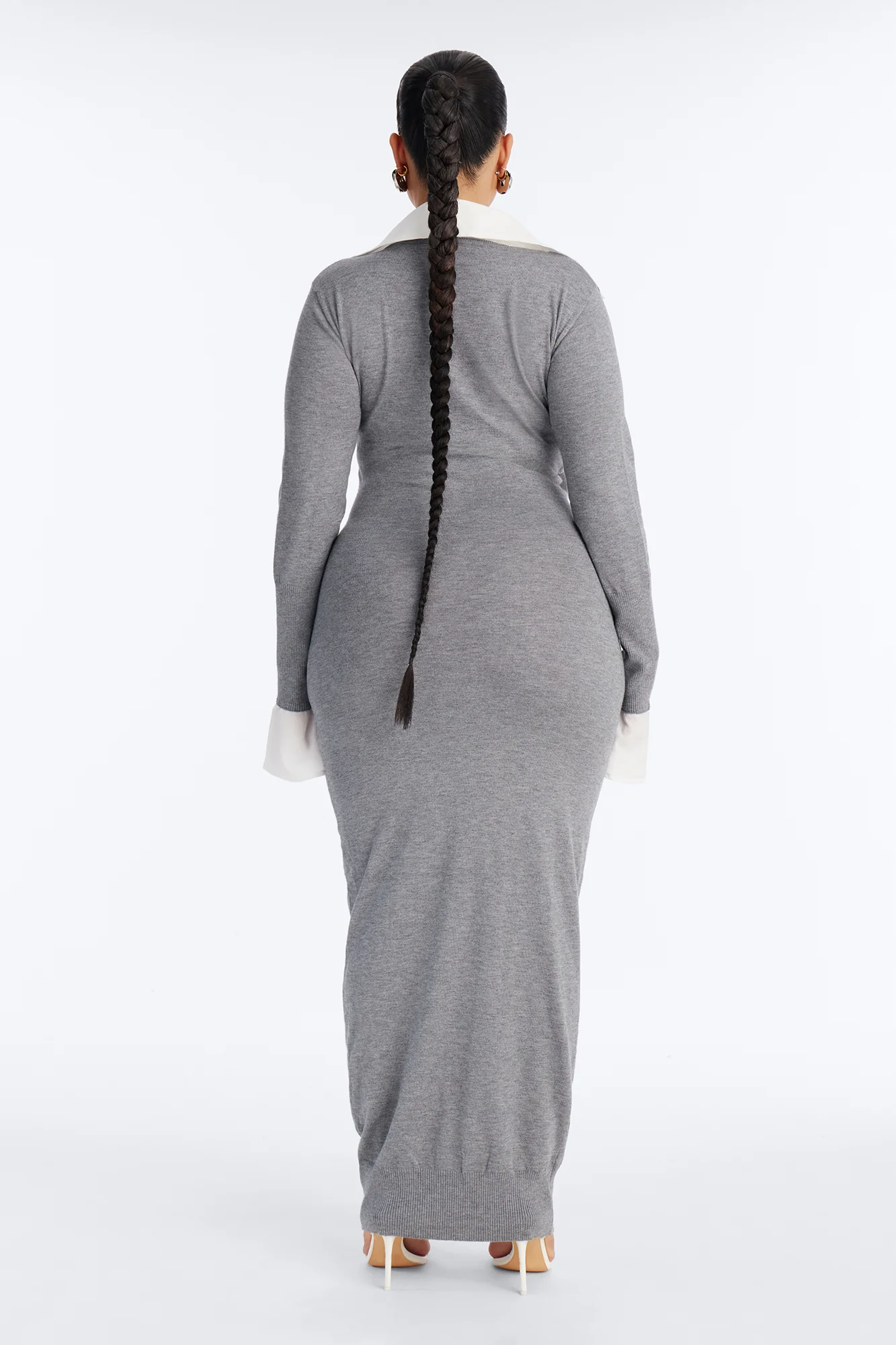 Switch It Up Sweater Maxi Dress - Charcoal/combo - Image 7
