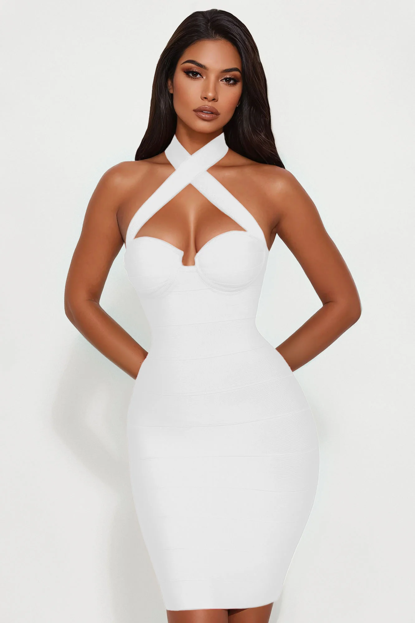 Sylvie Bandage Midi Dress - White - Image 2