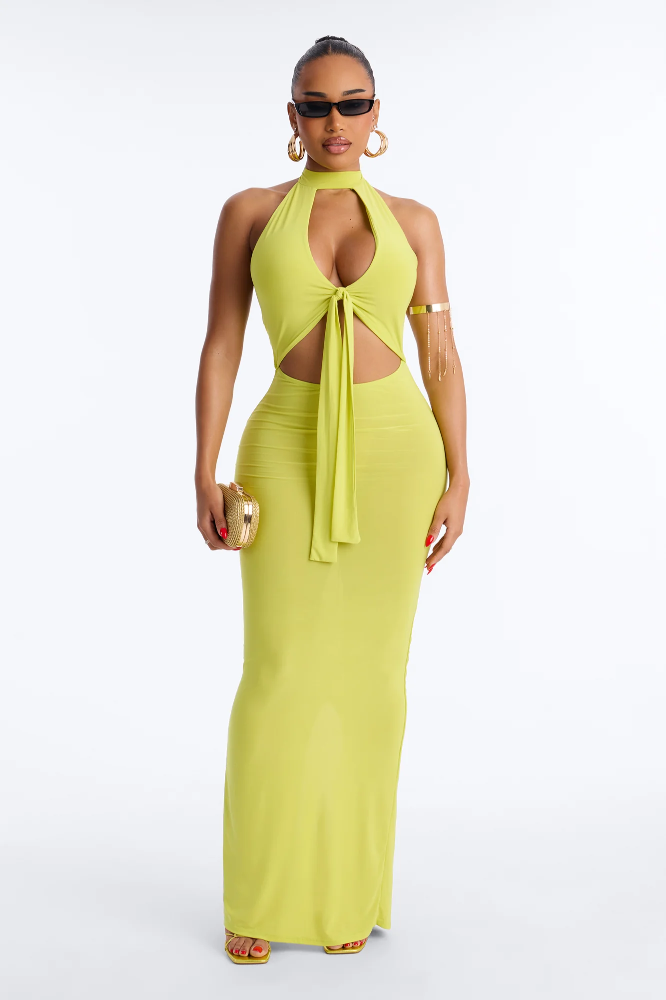 Sylvie Ruched Maxi Dress - Yellow