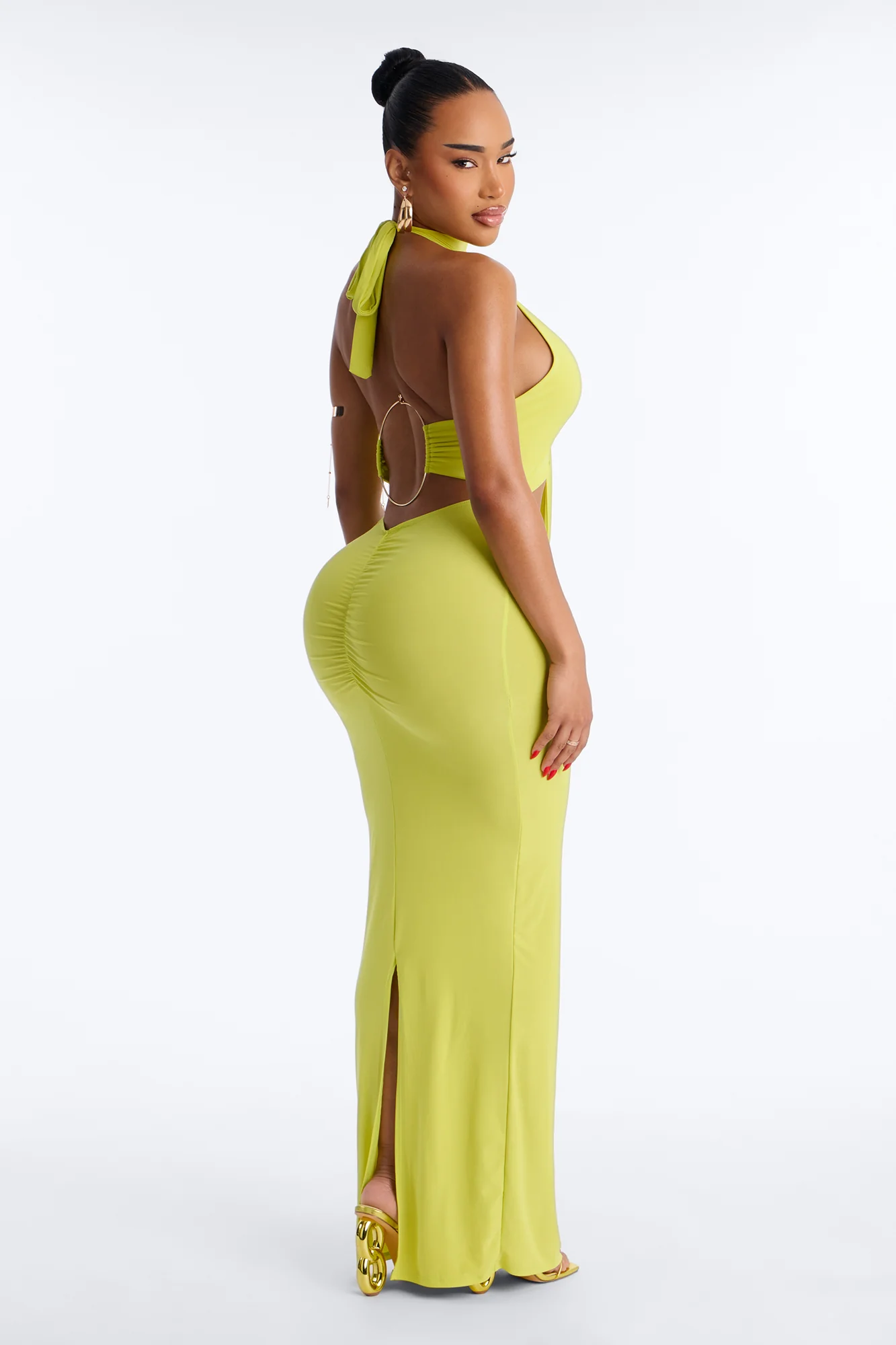 Sylvie Ruched Maxi Dress - Yellow - Image 5