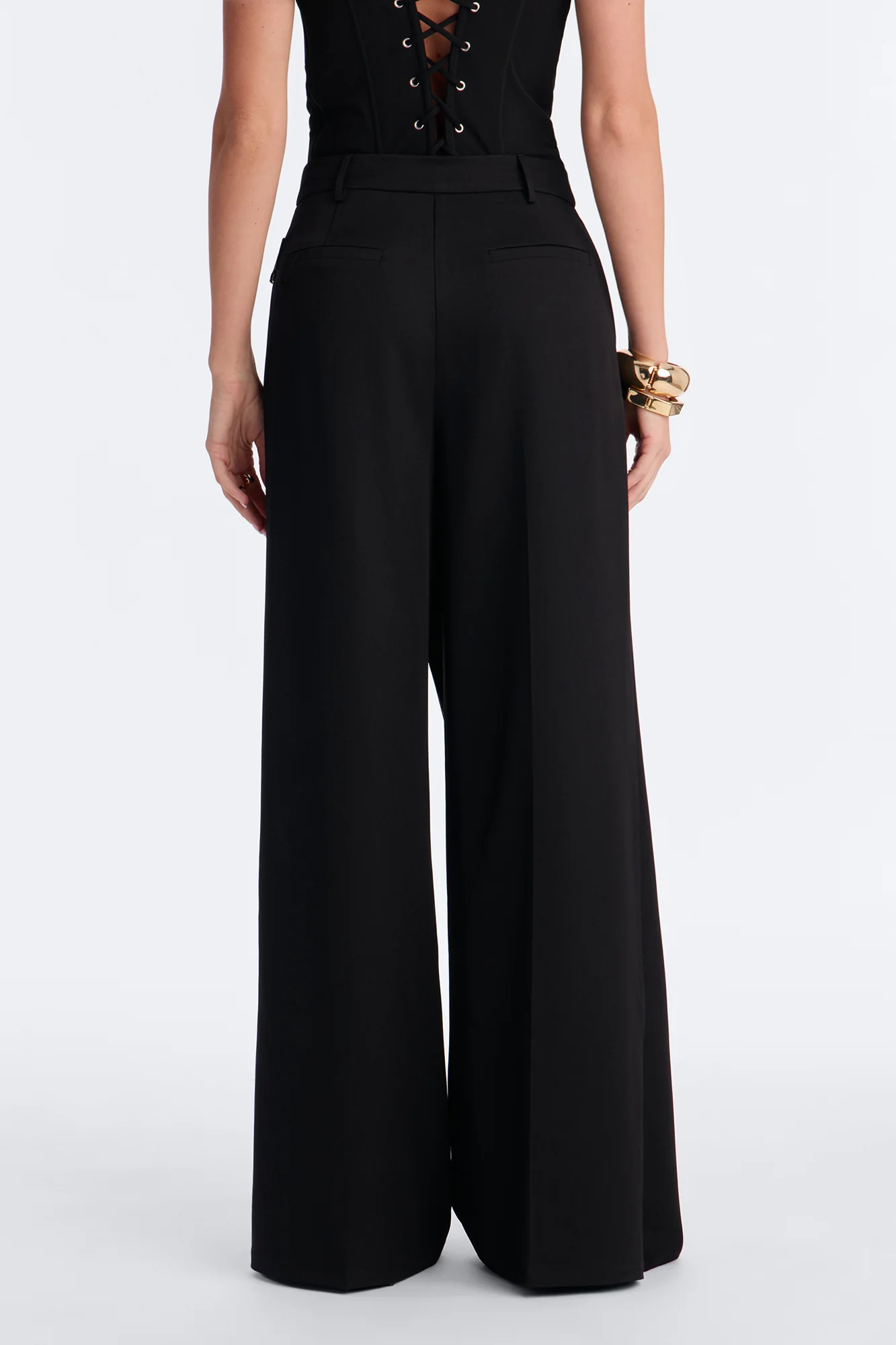 Tailored Touch Wrap Front Trouser 33″ - Black - Image 4