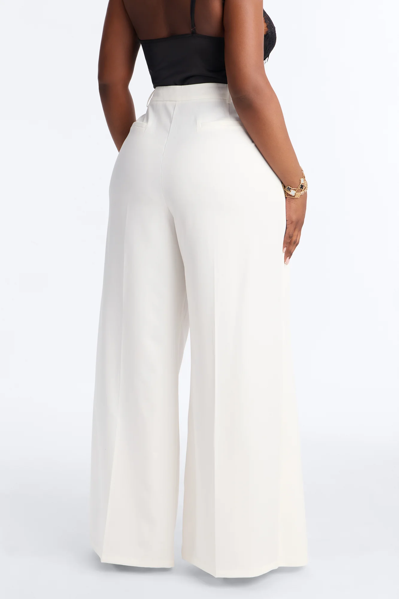 Tailored Touch Wrap Front Trouser 33″ - Ivory - Image 7
