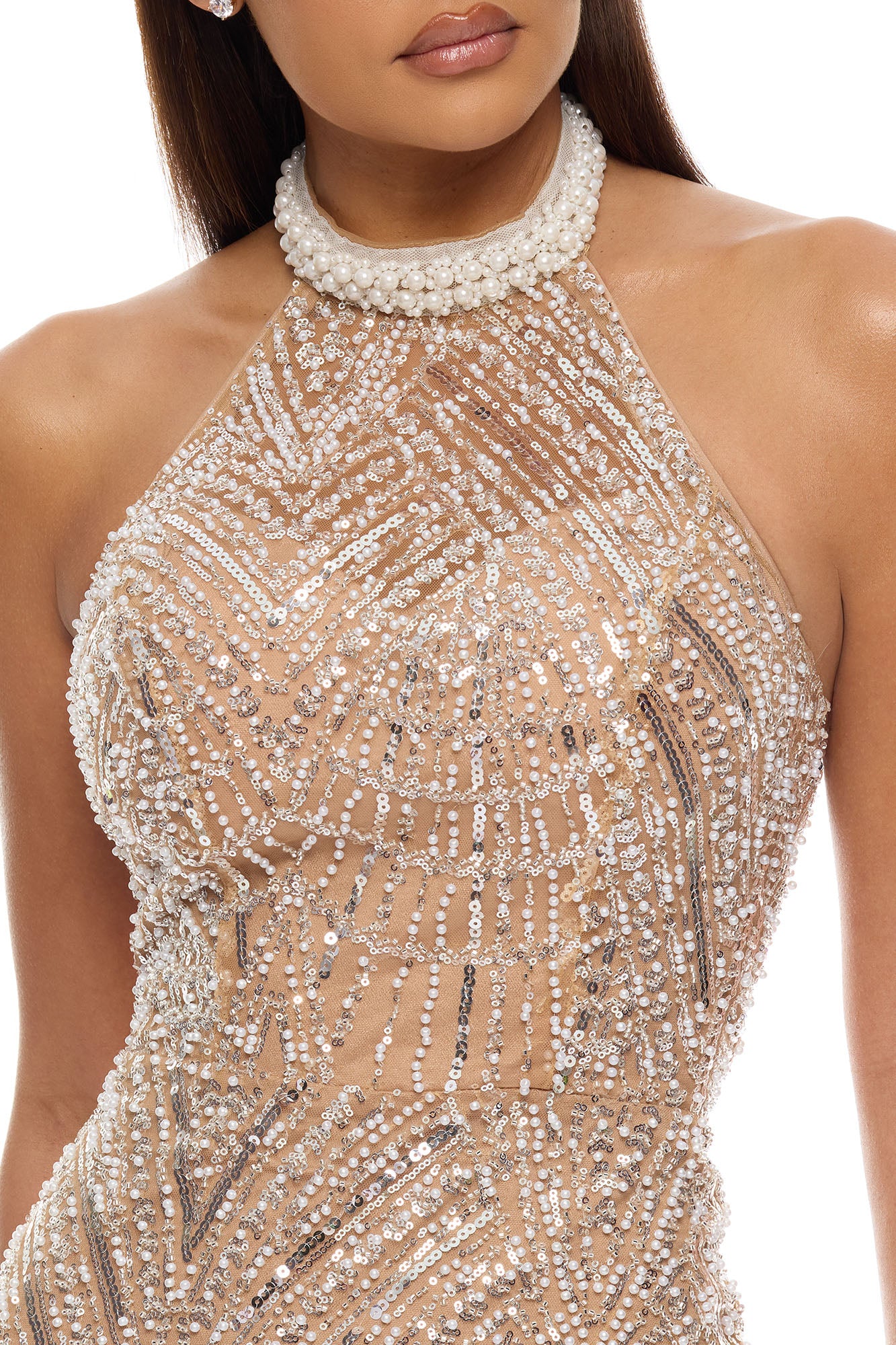 Take Back The Night Embellished Gown - Nude - Image 3