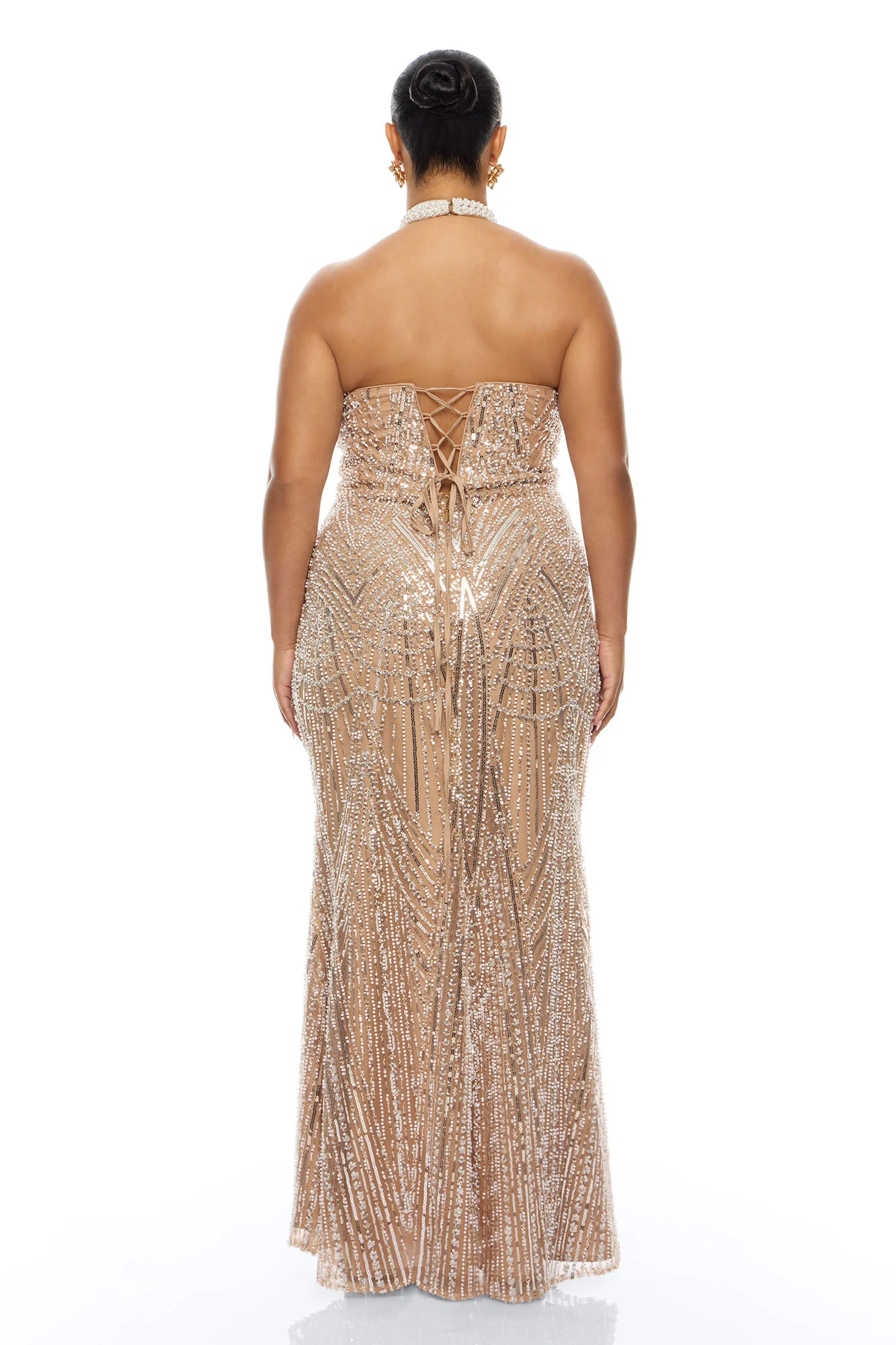 Take Back The Night Embellished Gown - Nude - Image 8