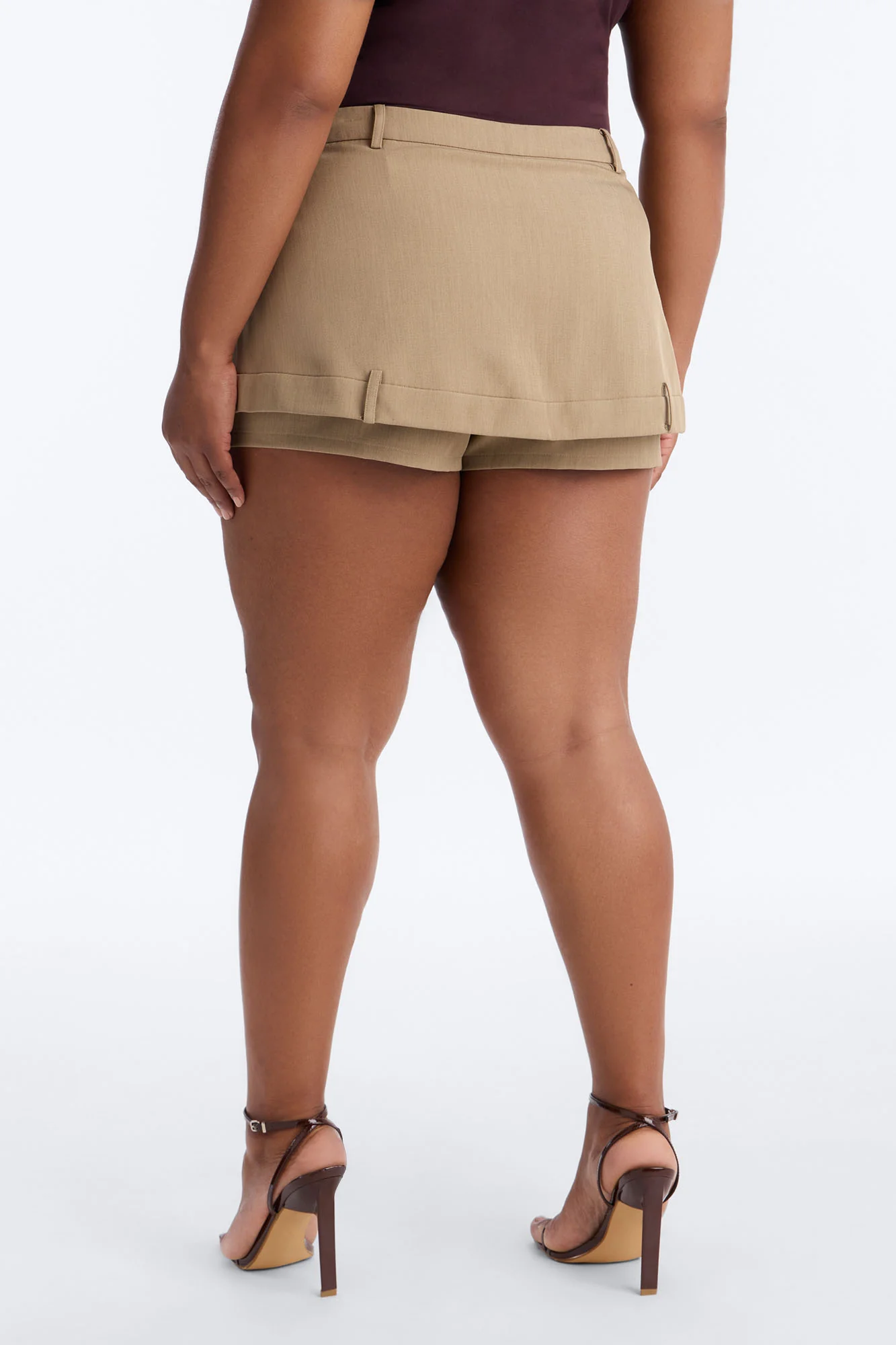 Take Notes Crepe Peekaboo Skort - Khaki - Image 8
