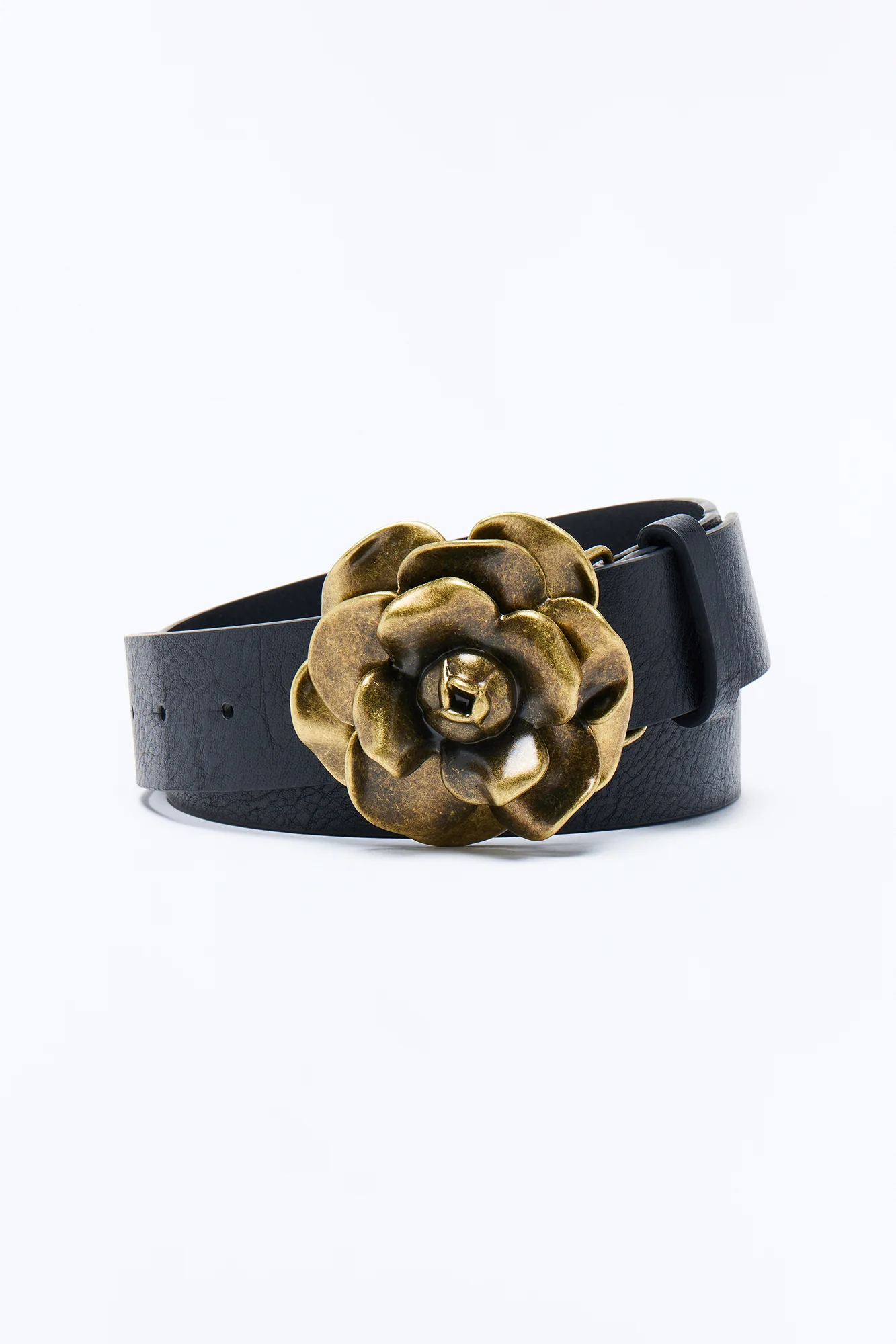 Taken Faux Leather Floral Belt - Black - Image 3