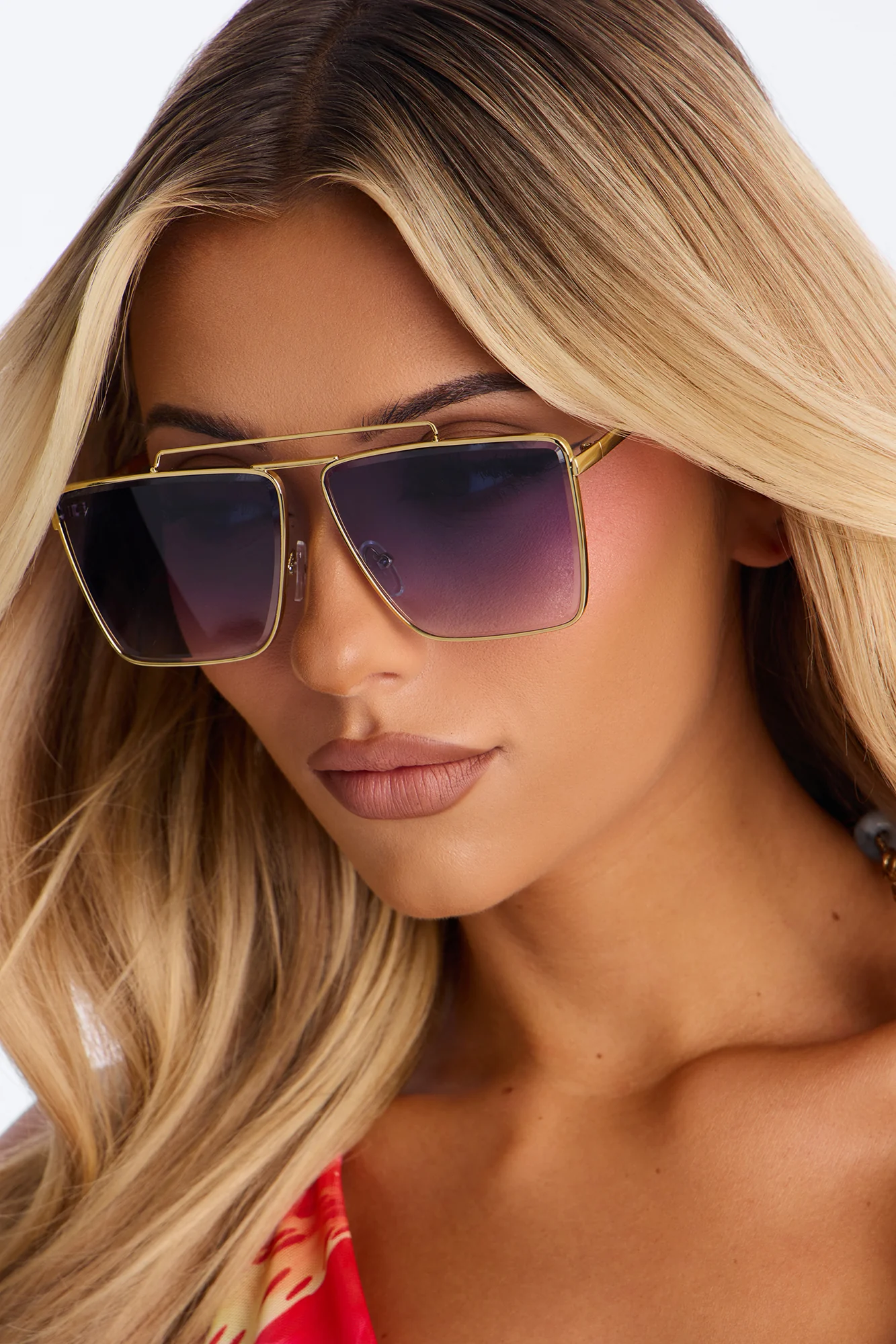 Taking My Chances Sunglasses - Gold/Blue - Image 2