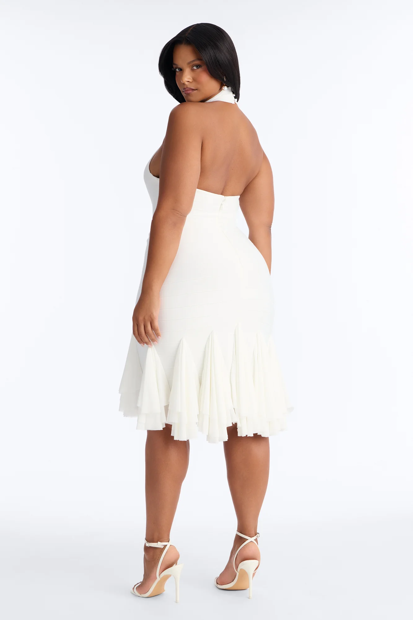 Talia Ruffle Bandage Mini Dress - White - Image 8