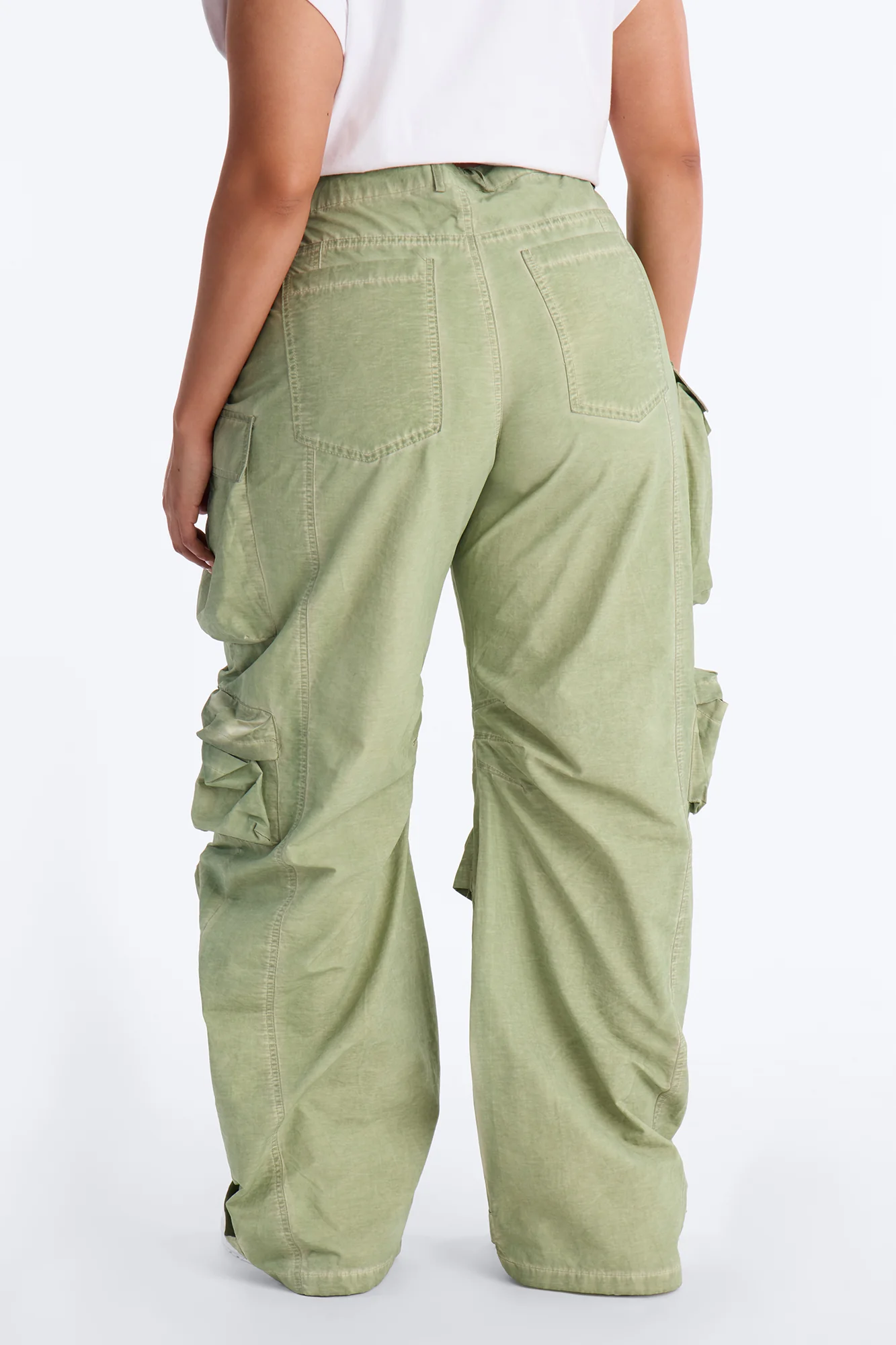 Talk It Up Oversized Cargo Pant - Sage - Image 6