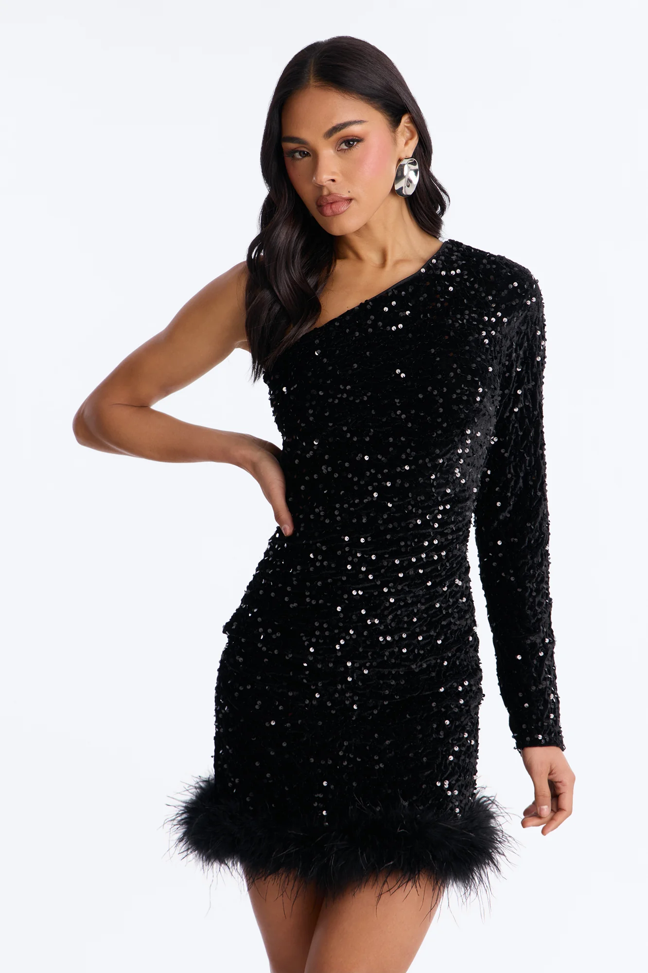 Tall Giada Sequin Mini Dress - Black
