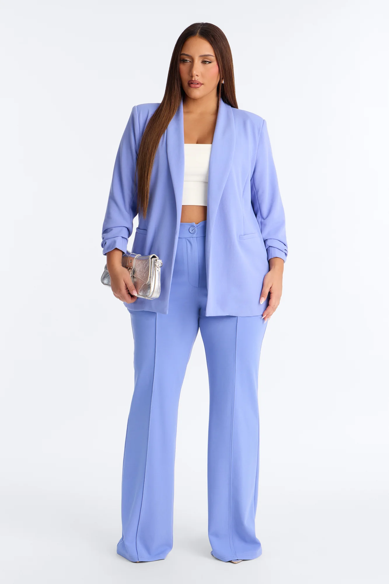 Tall Heidi Wide Leg Trouser Pant - Periwinkle - Image 6