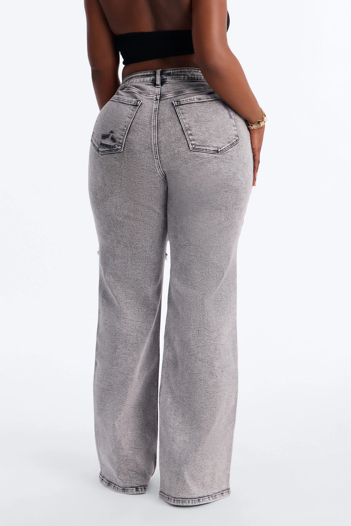 Tall Remi Ripped Stretch Baggy Jeans - Grey - Image 7