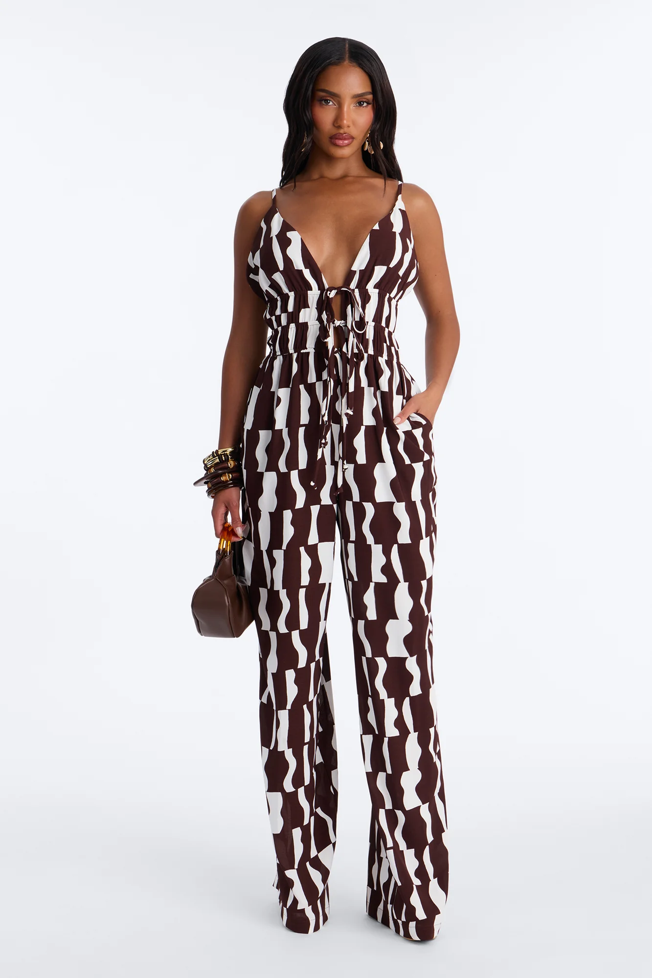 Tammi Wide Leg Jumpsuit - Chocolate