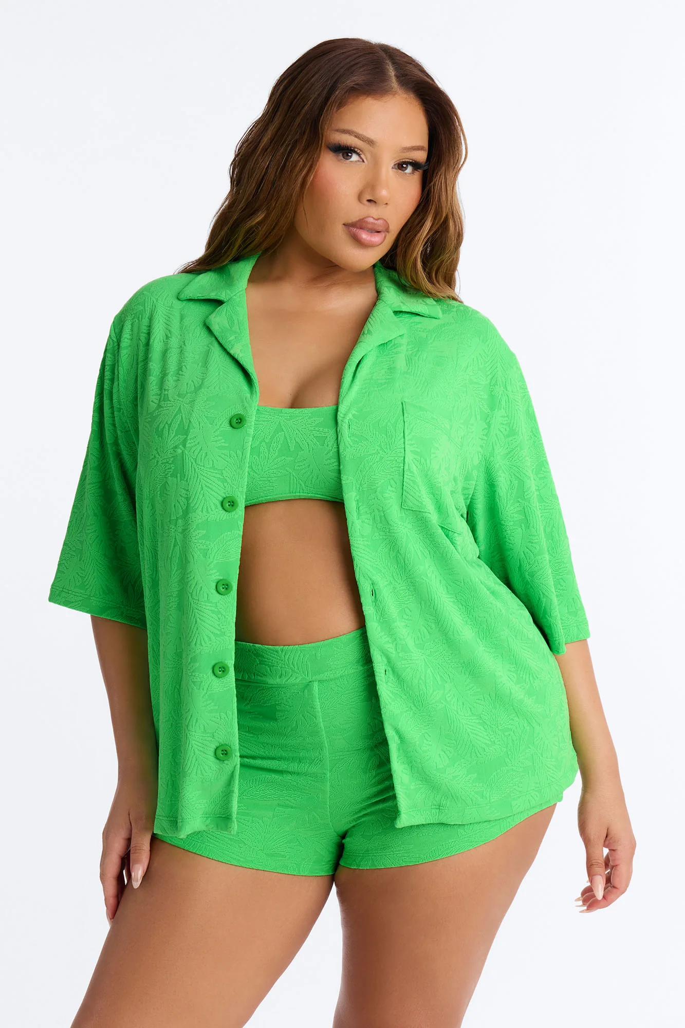 Tan Me Later 3 Piece Bikini Set - Green - Image 6