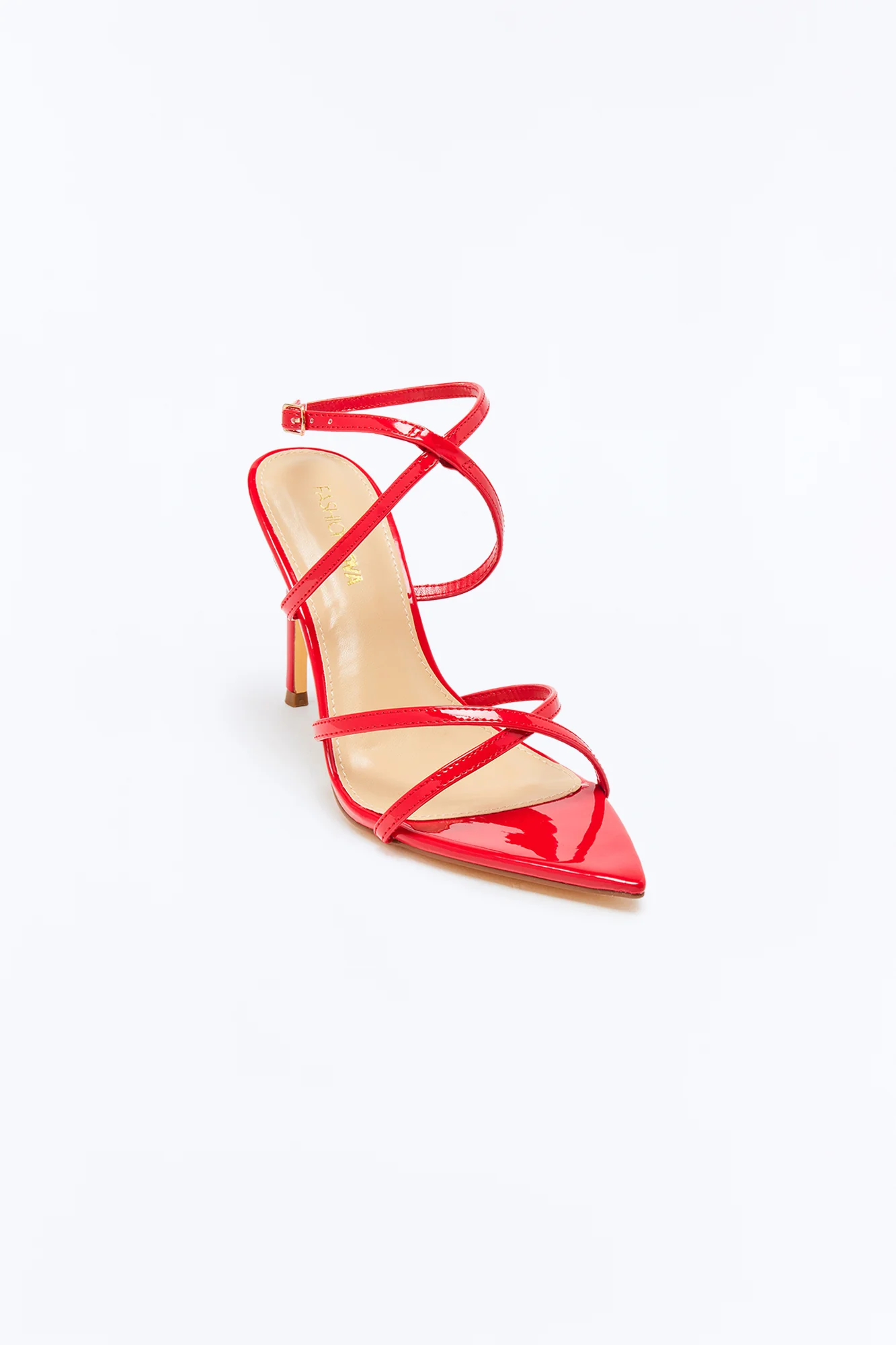 Tani Ankle Strap Patent Heels - Red - Image 2