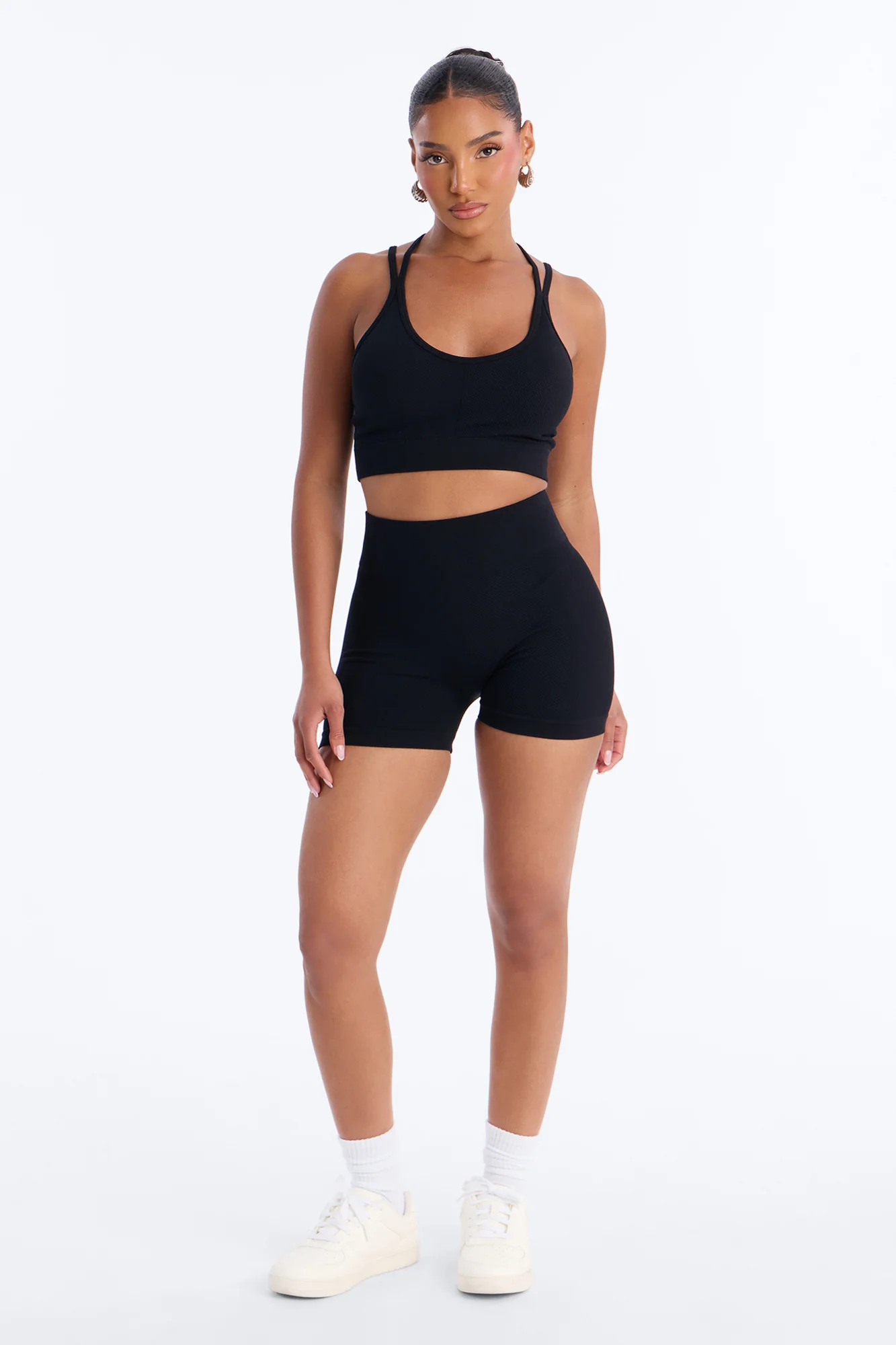 Tania Seamless Short Set - Black - Image 2